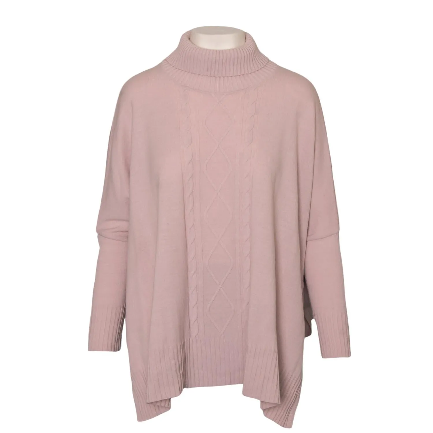 Aberdeen Traveler Cable Front Sweater In Rose