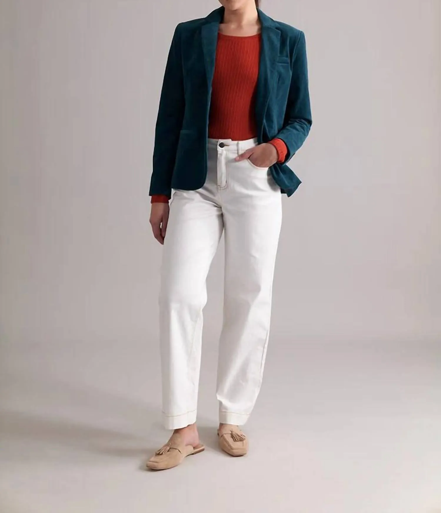 According To Plan Blazer In Teal