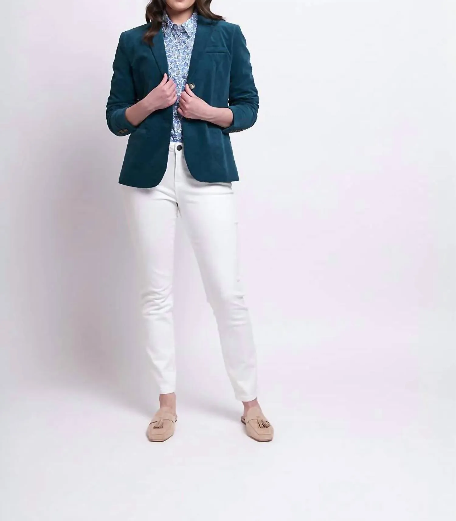 According To Plan Blazer In Teal