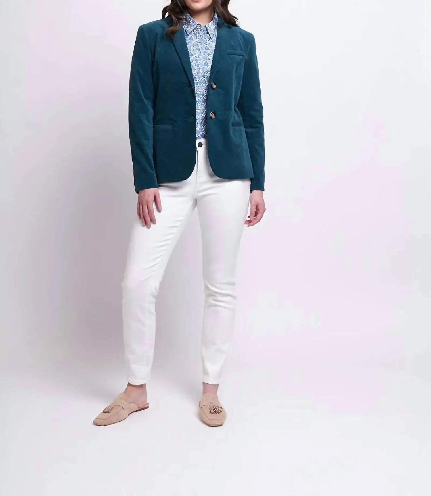According To Plan Blazer In Teal