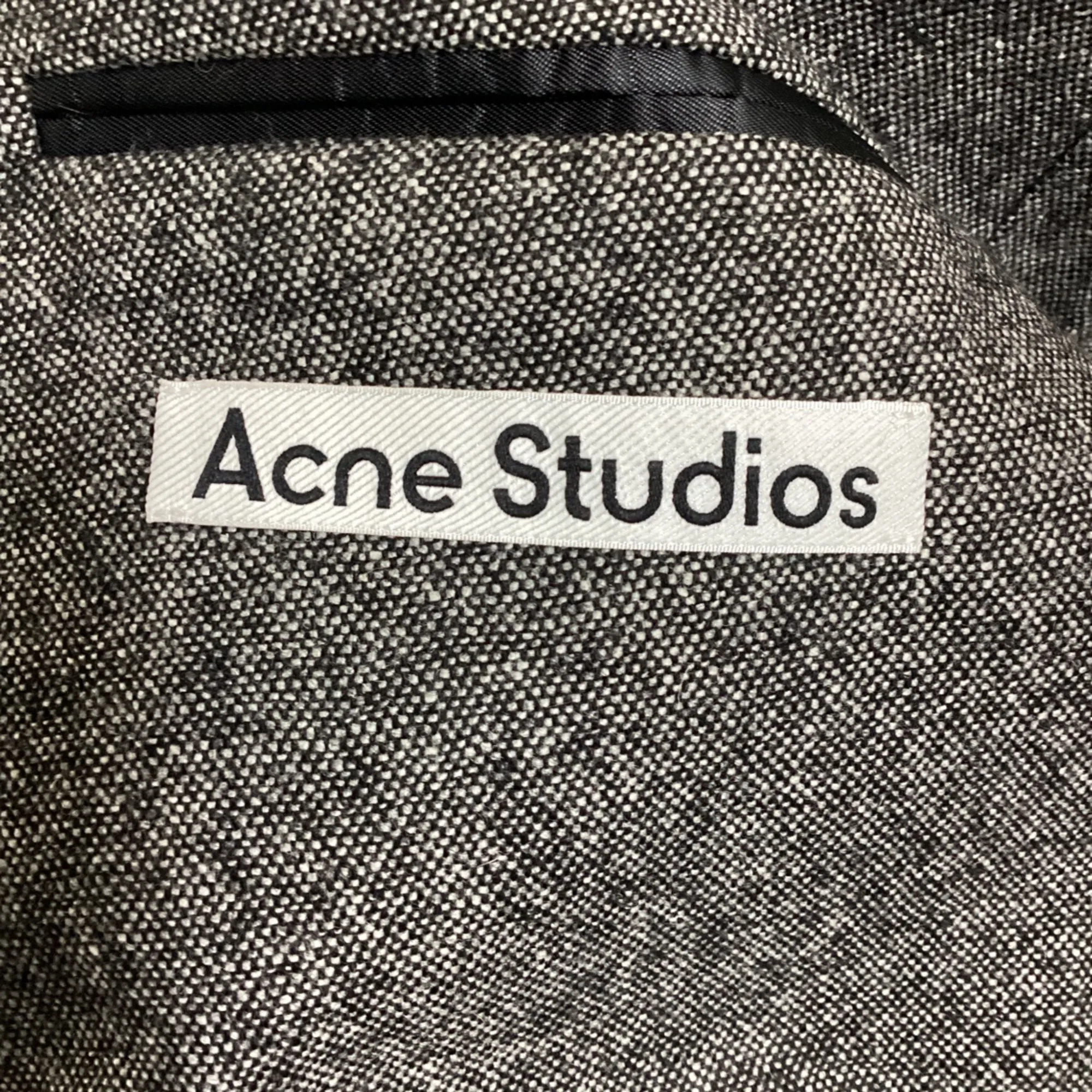 Acne Studios Double Breasted Belted Blazer in Grey Wool