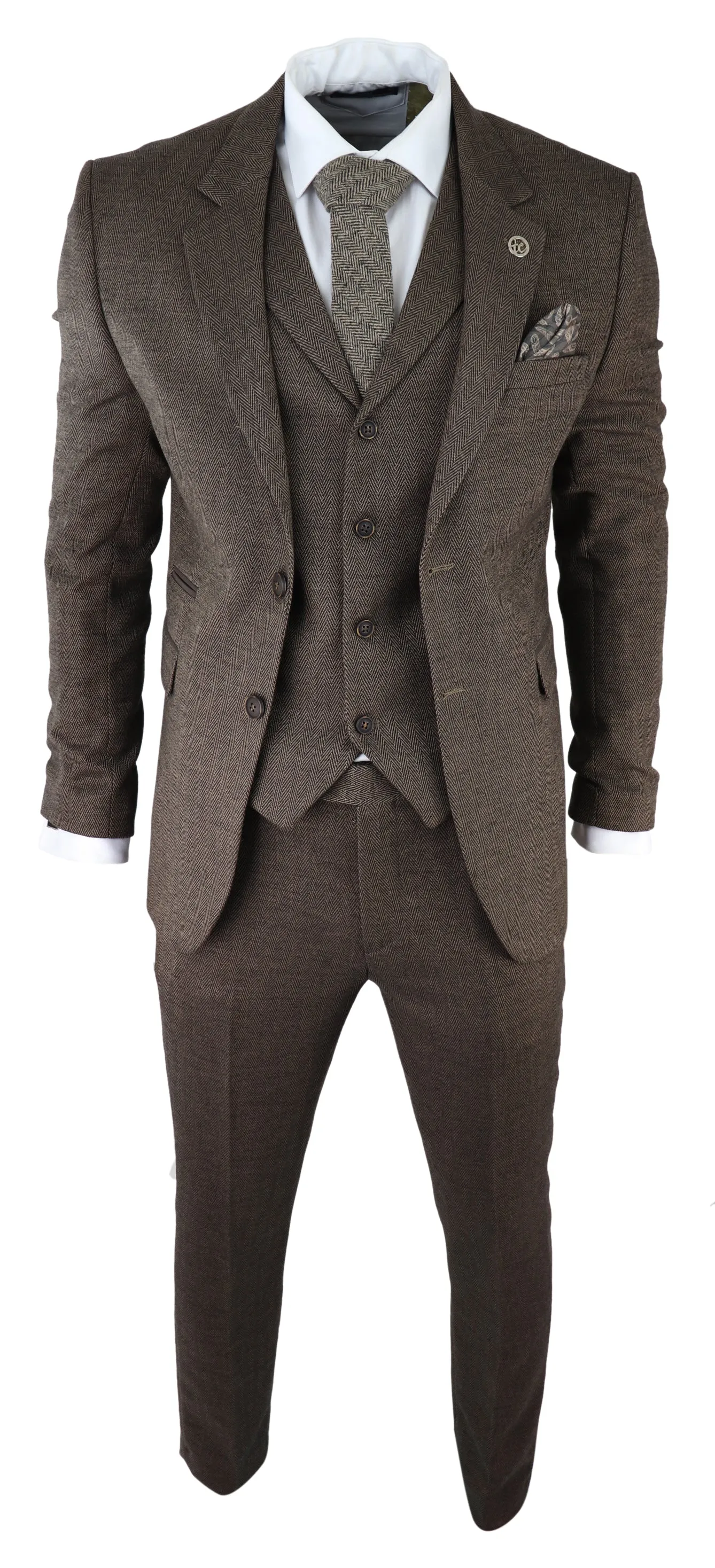 AK-06 Herringbone Tweed 3 Piece Suit