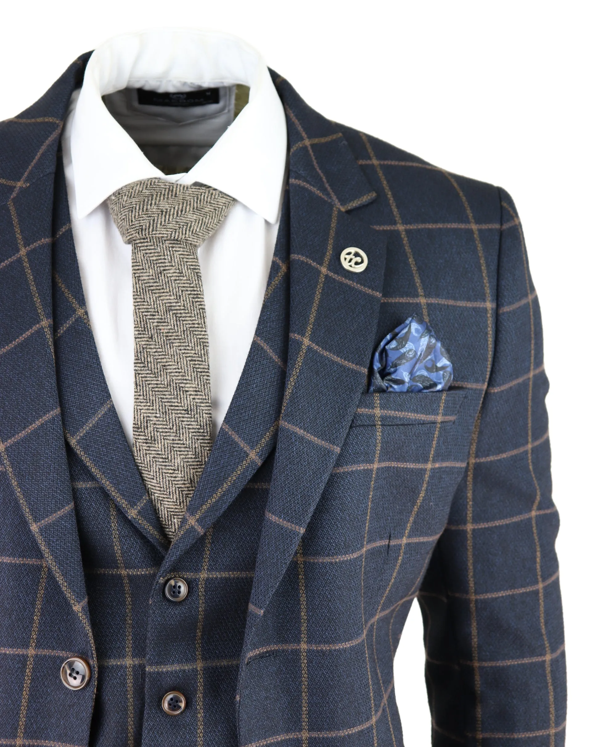 AK-15 Herringbone Tweed 3 Piece Suit