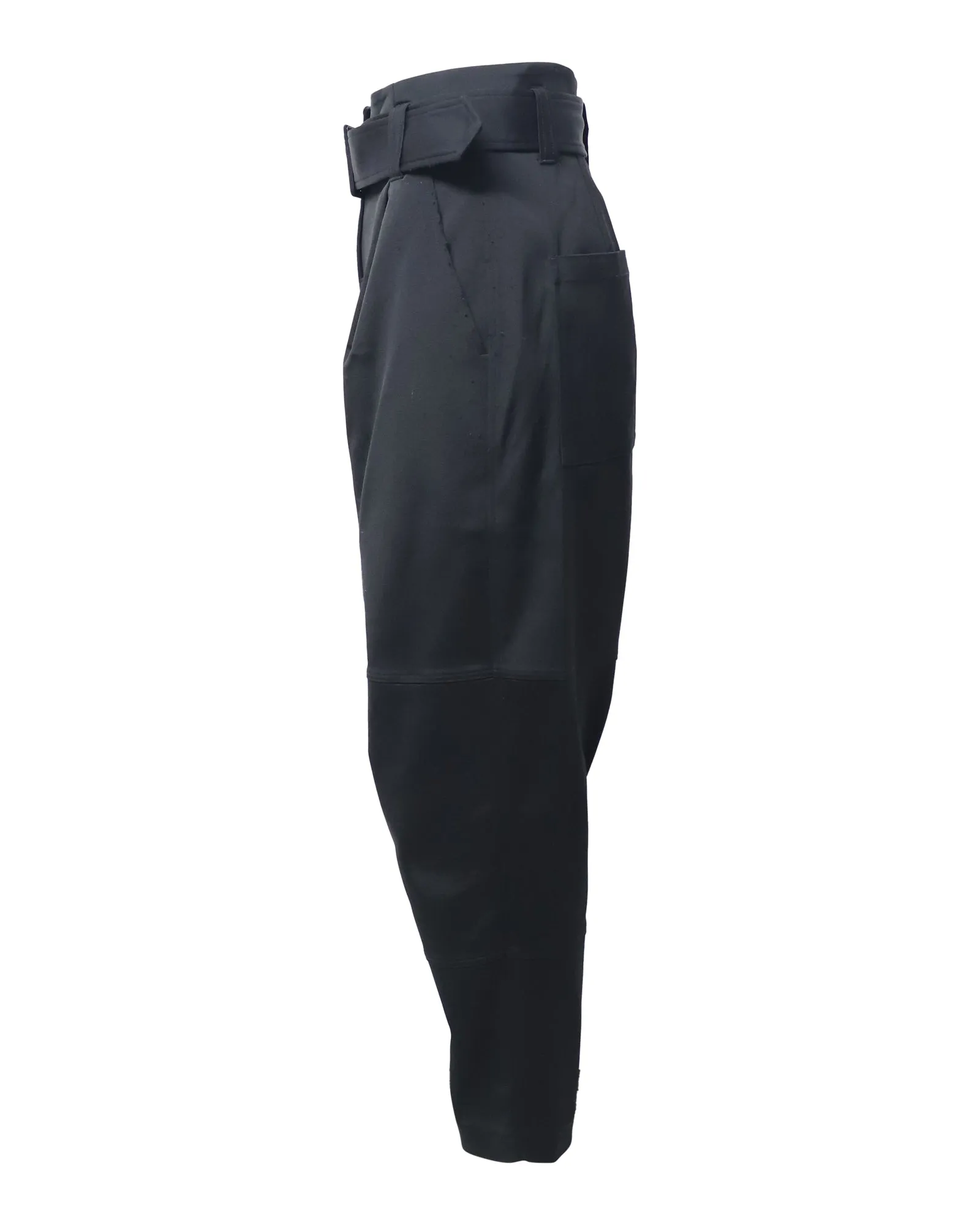 ALC Belted Trousers in Black Acetate