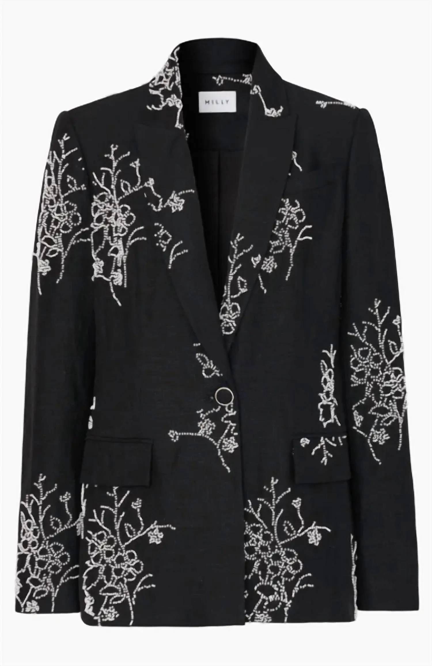 Alexa Beaded Blazer In Black