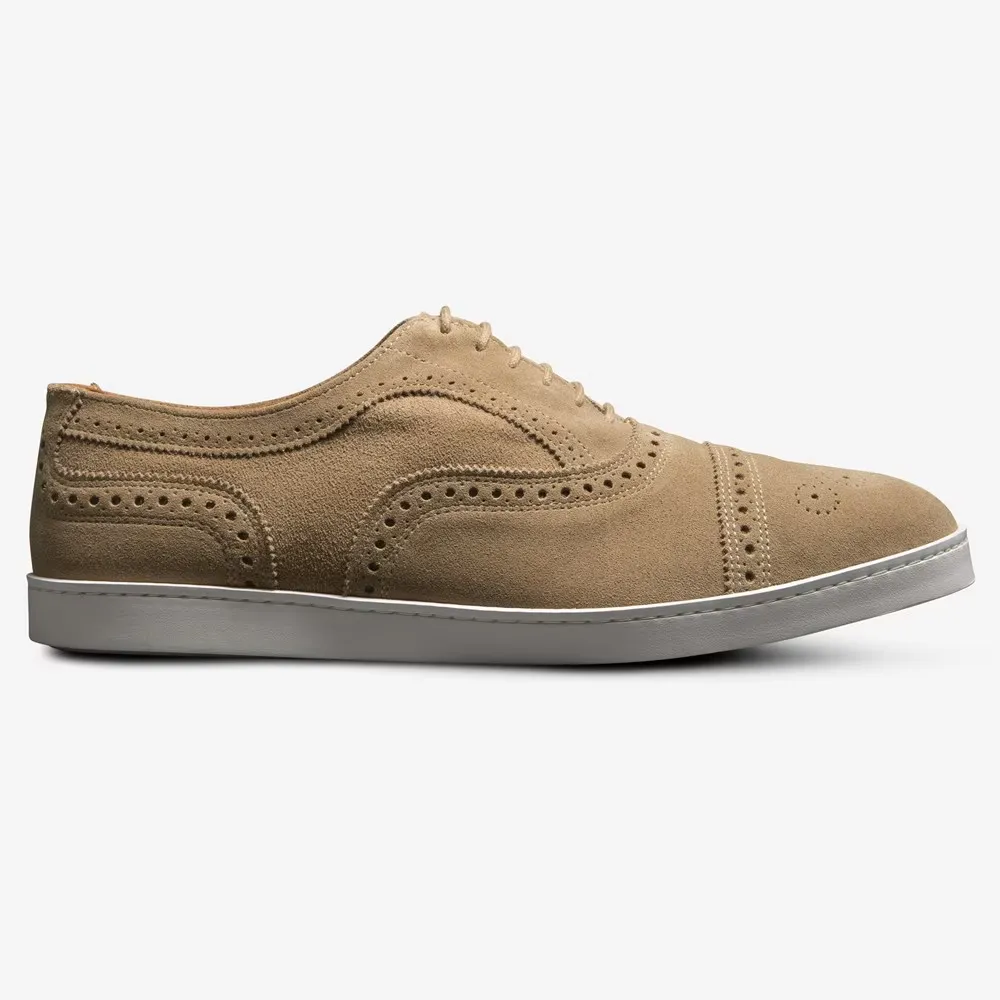 Allen Edmonds Strand 4323 Oxford Men's US 7.5 Beige Suede Dress Sneaker KHD907