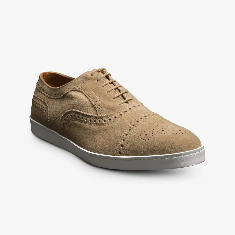 Allen Edmonds Strand 4323 Oxford Men's US 7.5 Beige Suede Dress Sneaker KHD907