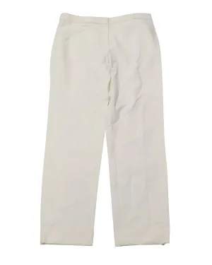 Armani Wide Leg Pants in White Cotton