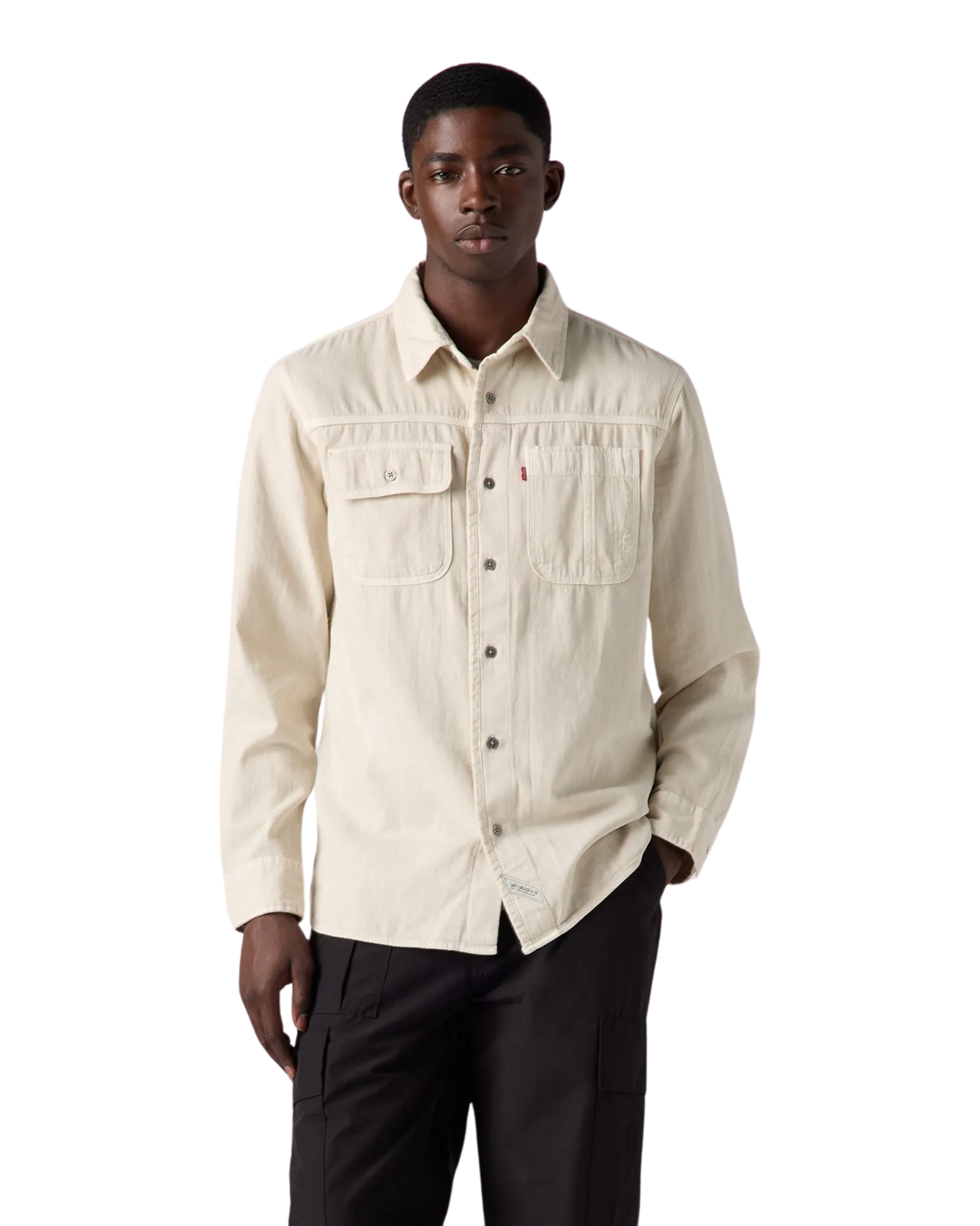 Auburn Worker Shirt in Harp Silver Birch Garment Dye