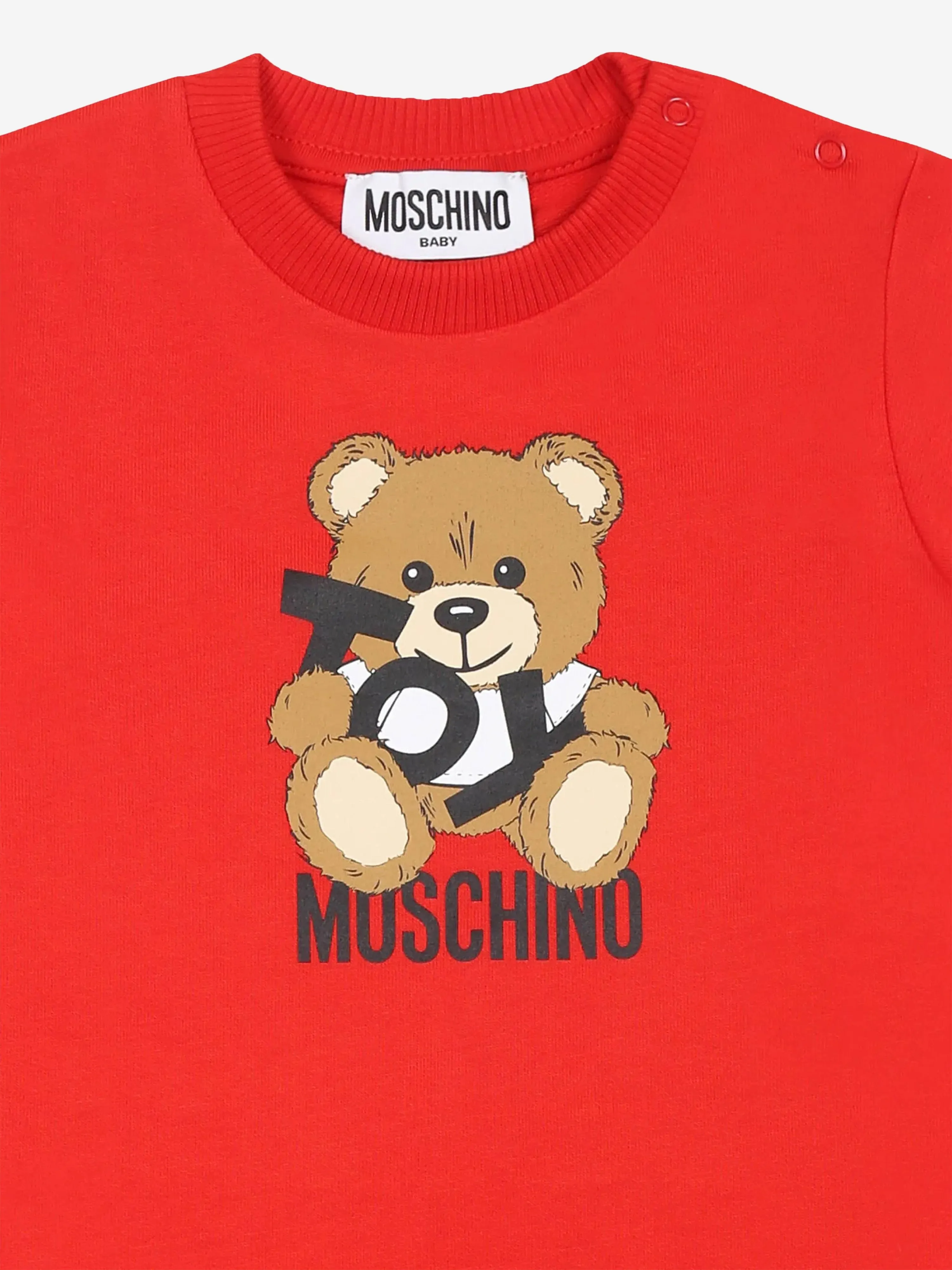 Baby Girls Teddy Bear Jersey Dress in Red
