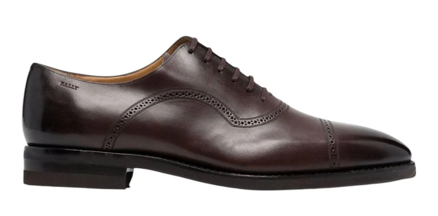 Bally Scotch 6231483 Men's Mid-Brown Calf Leather Oxford Shoes