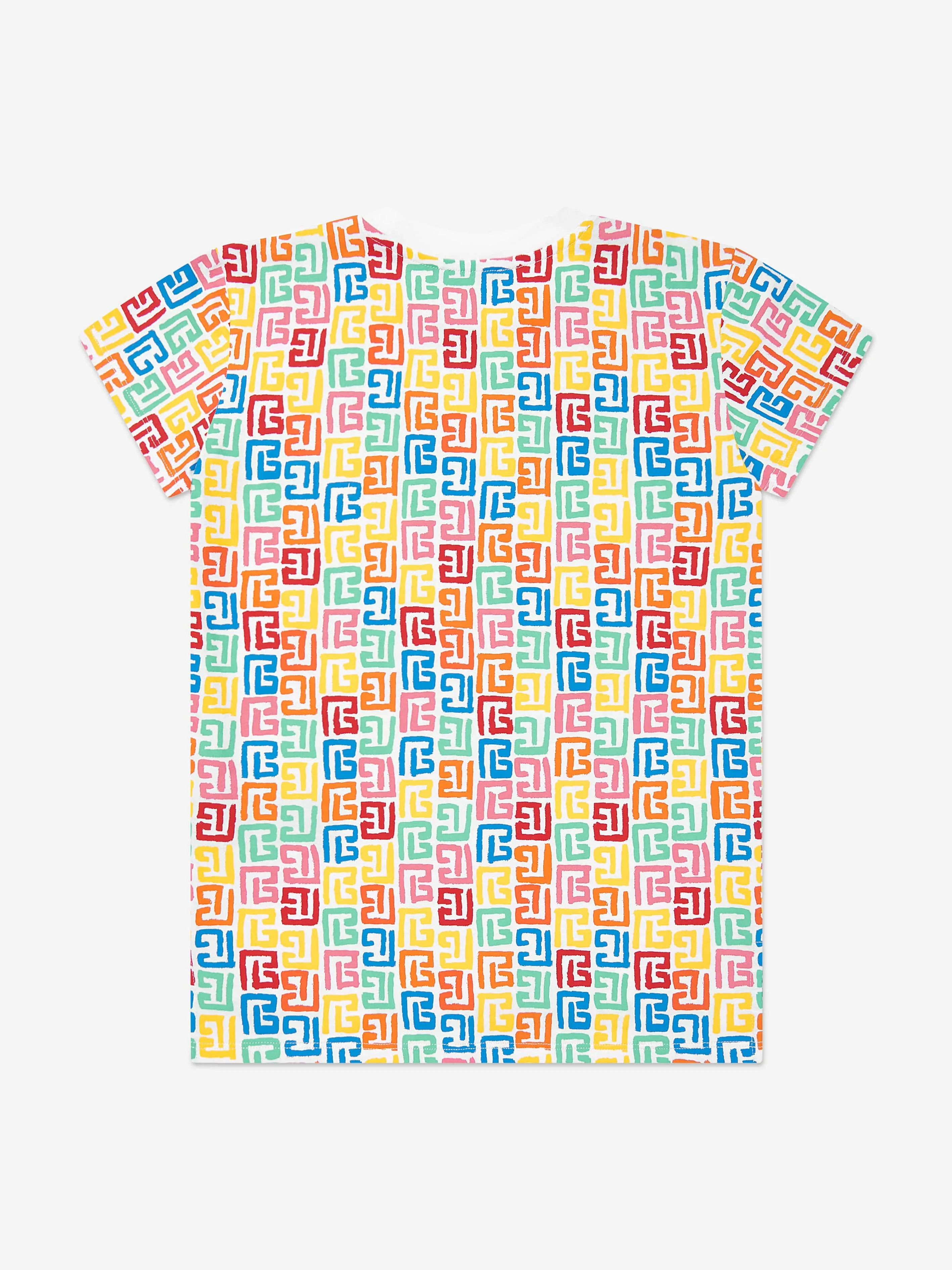 Balmain Girls Monogram Jersey Dress in Multicolour