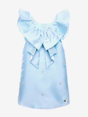 BCBG Girls Satin Jewel Embellished Dress in Blue