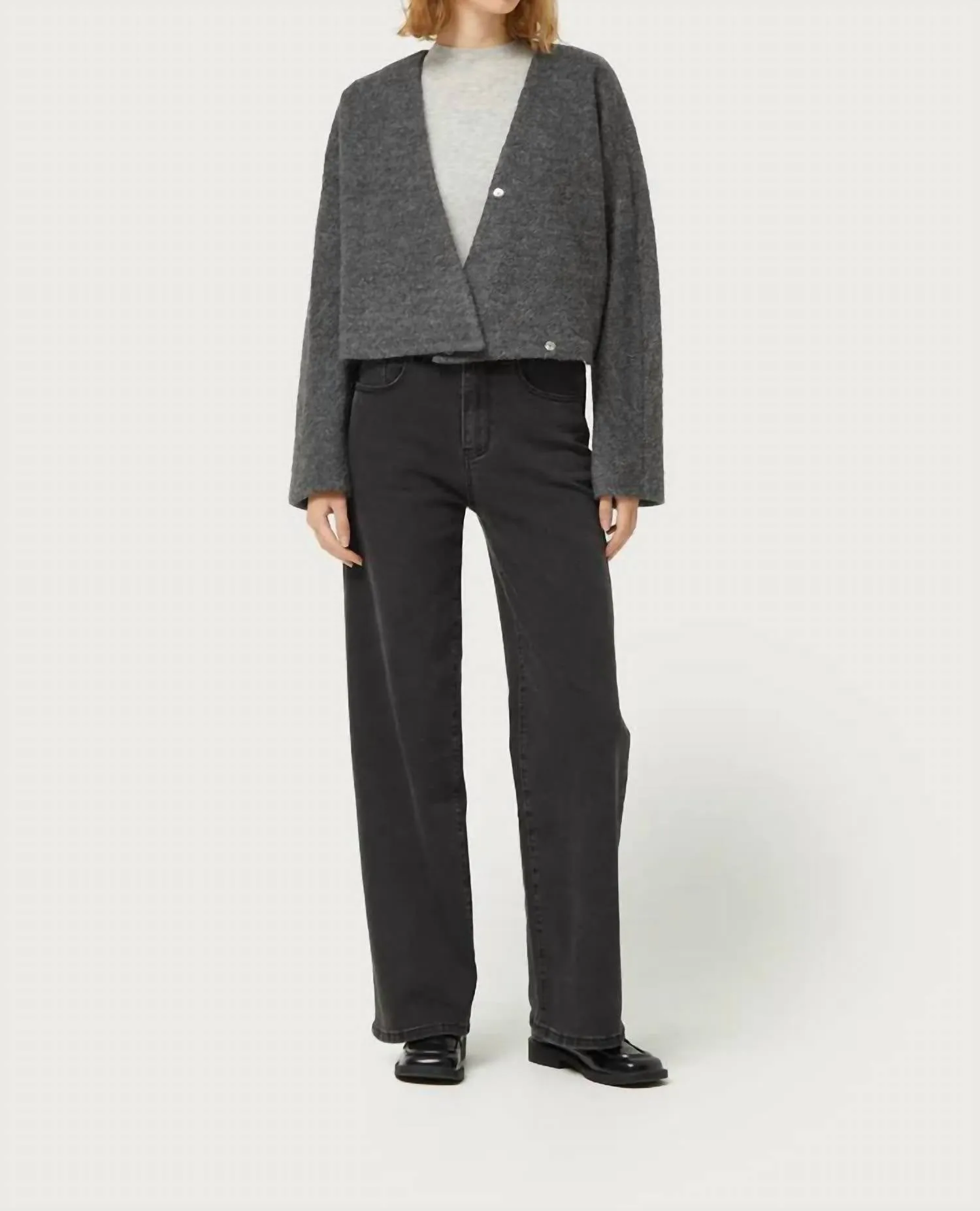 Boucle Jacket In Gray