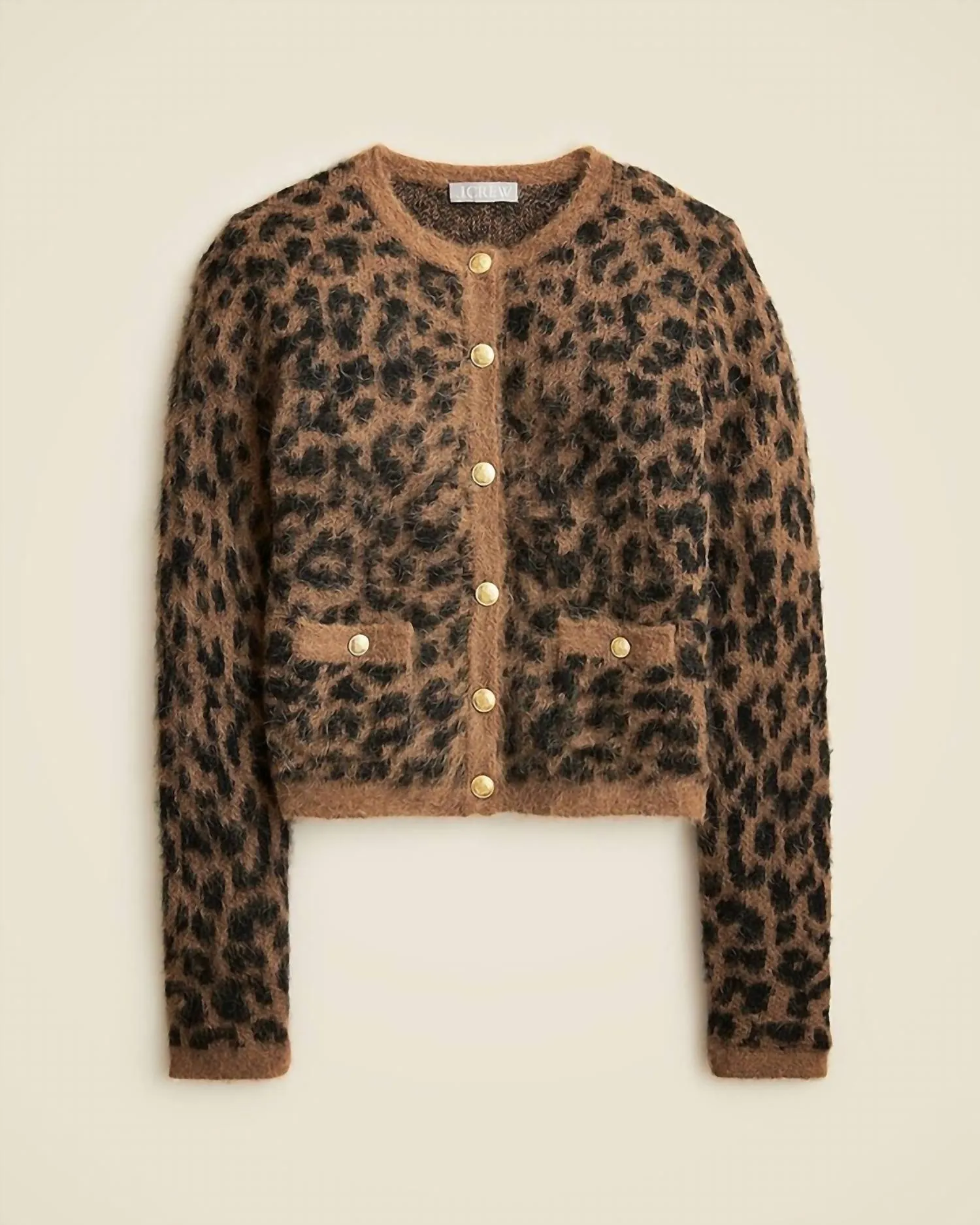 Brushed Sweater Lady Jacket In Leopard Print