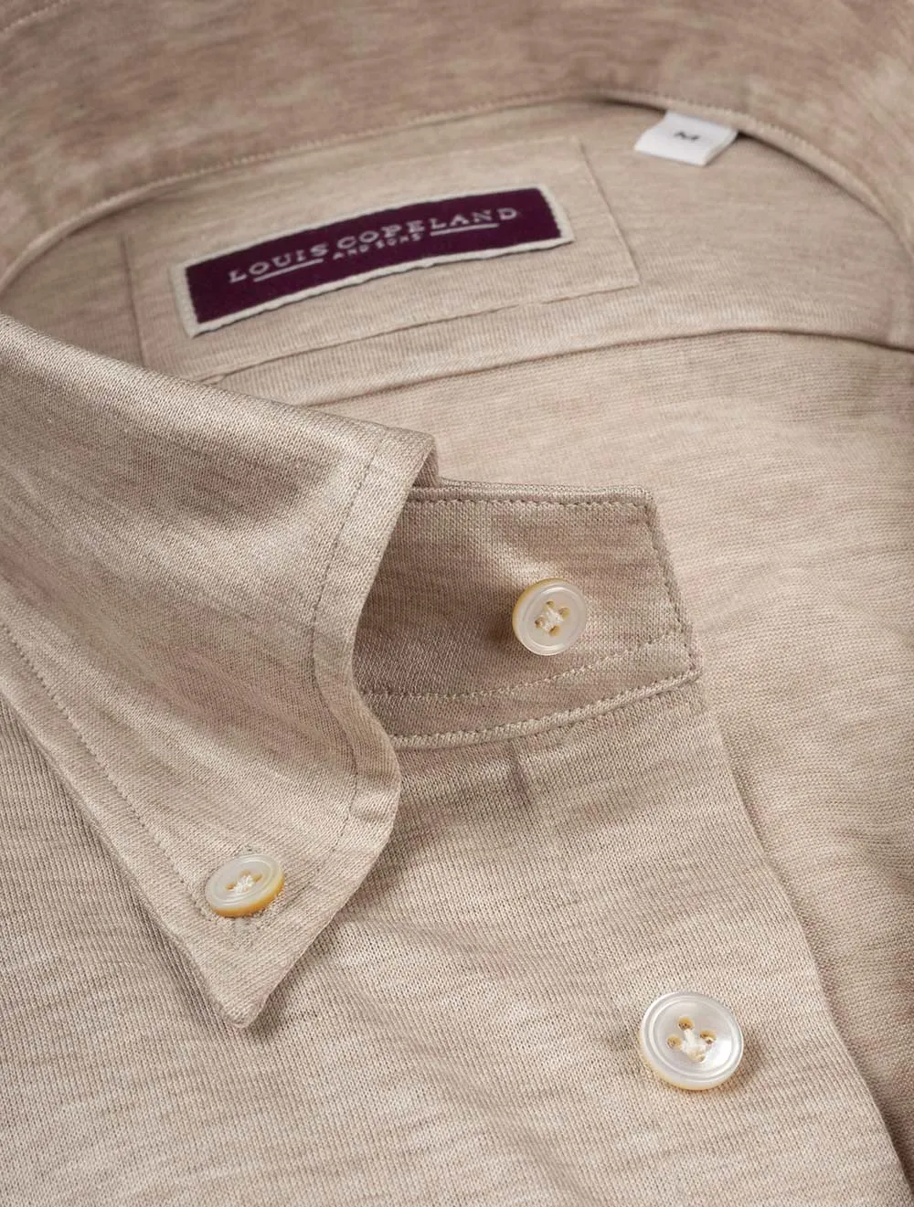Buttondown Stretch Shirt Beige