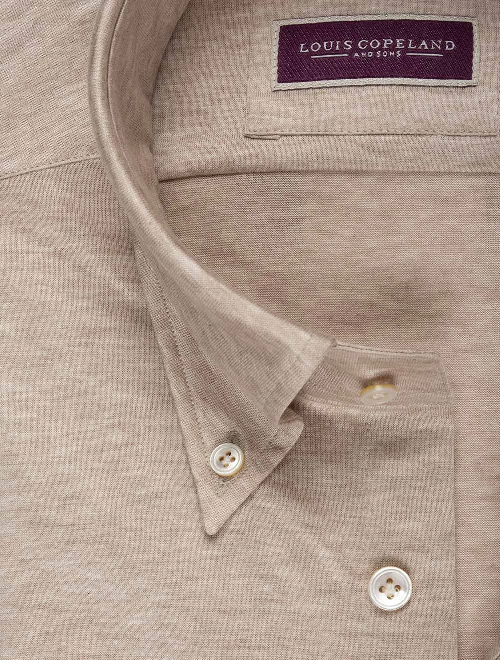 Buttondown Stretch Shirt Beige