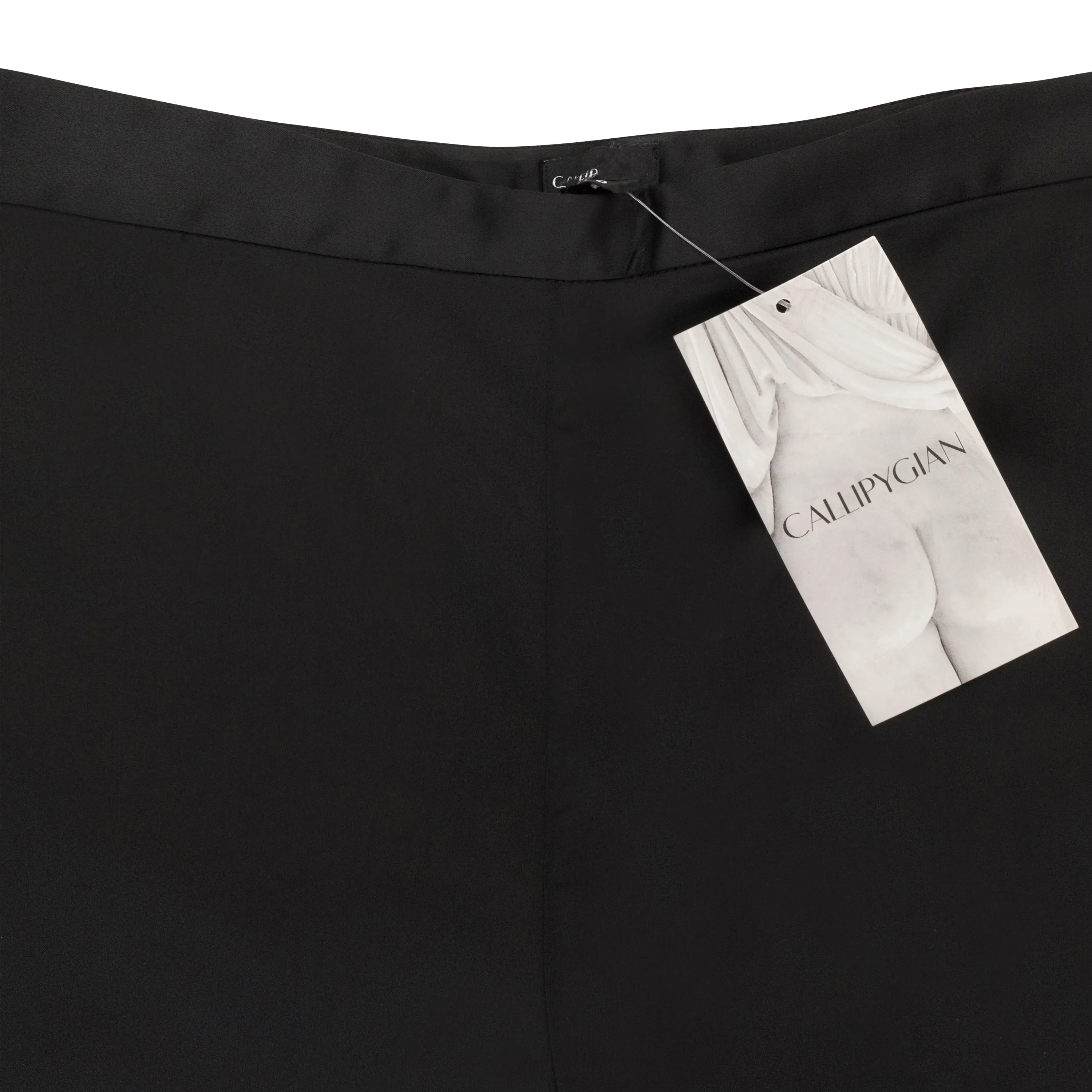 CALLIPYGIAN SATIN BLACK TROUSERS