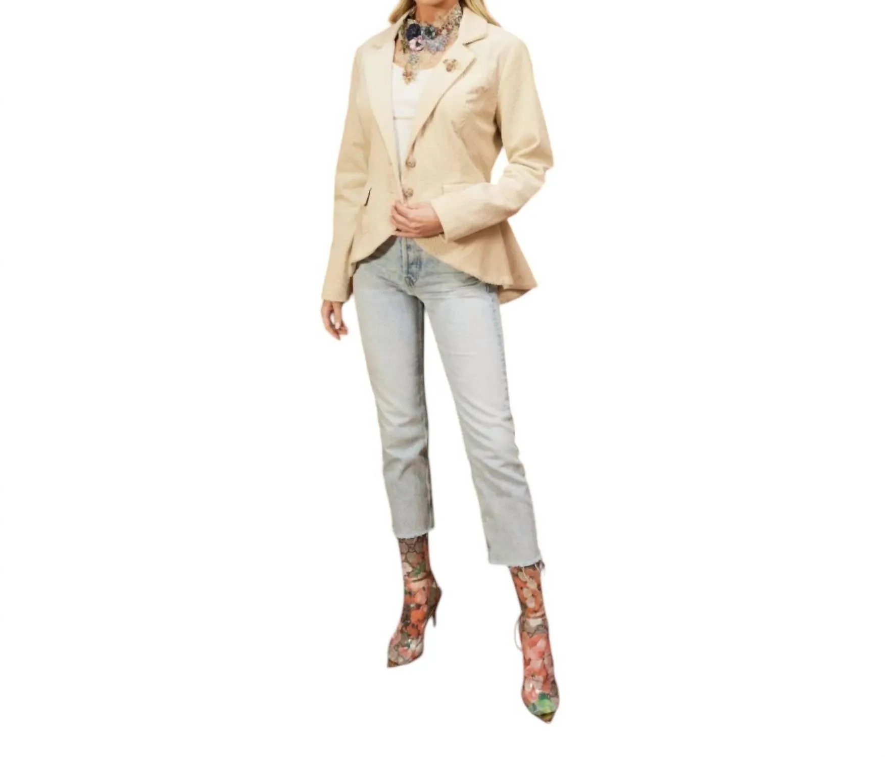 Carol Corduroy Blazer In Cream