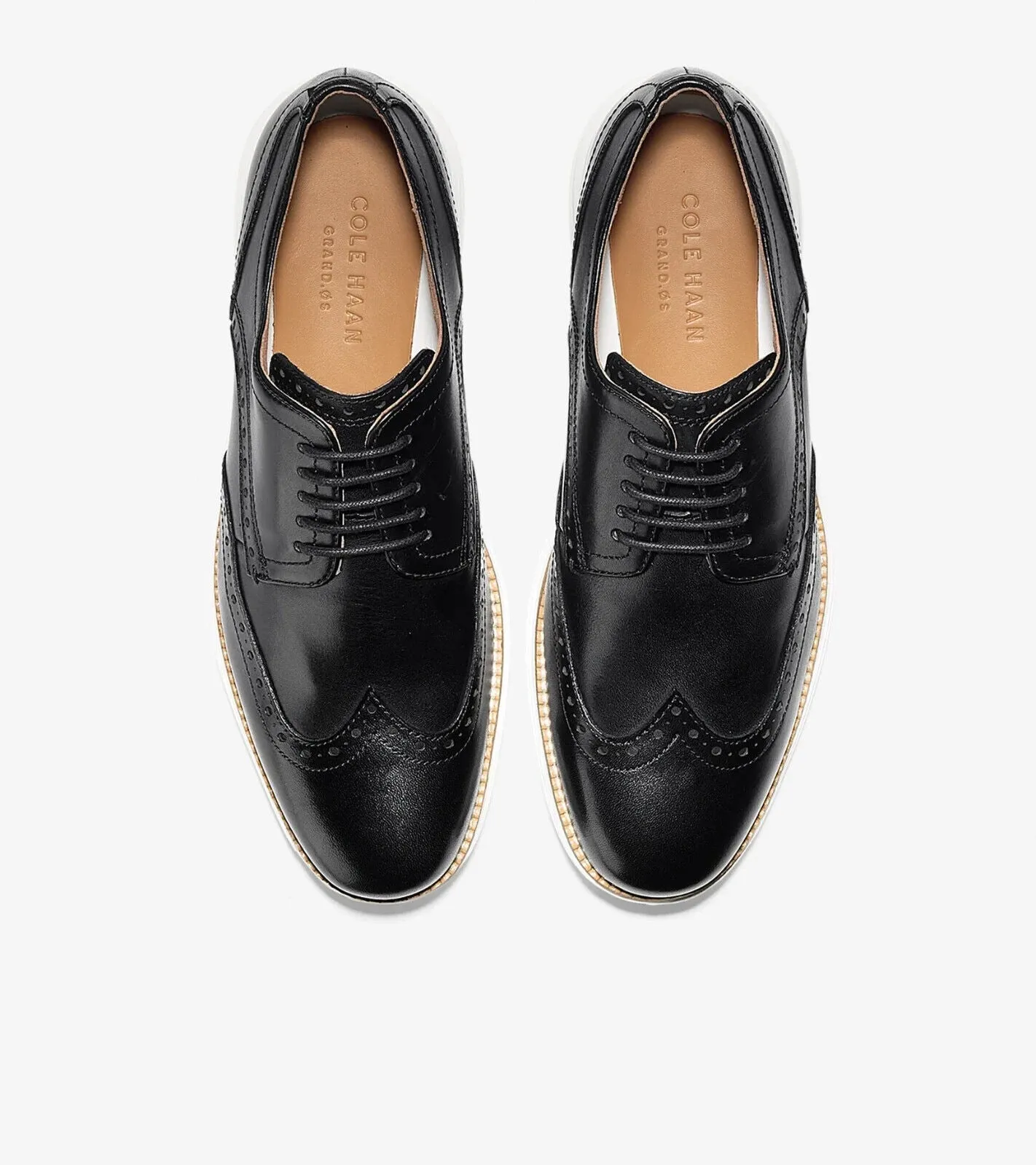 Cole Haan Originalgrand C26469 Men's Black Leather Wingtip Oxford Shoes ZPO597 (Black,7.5)
