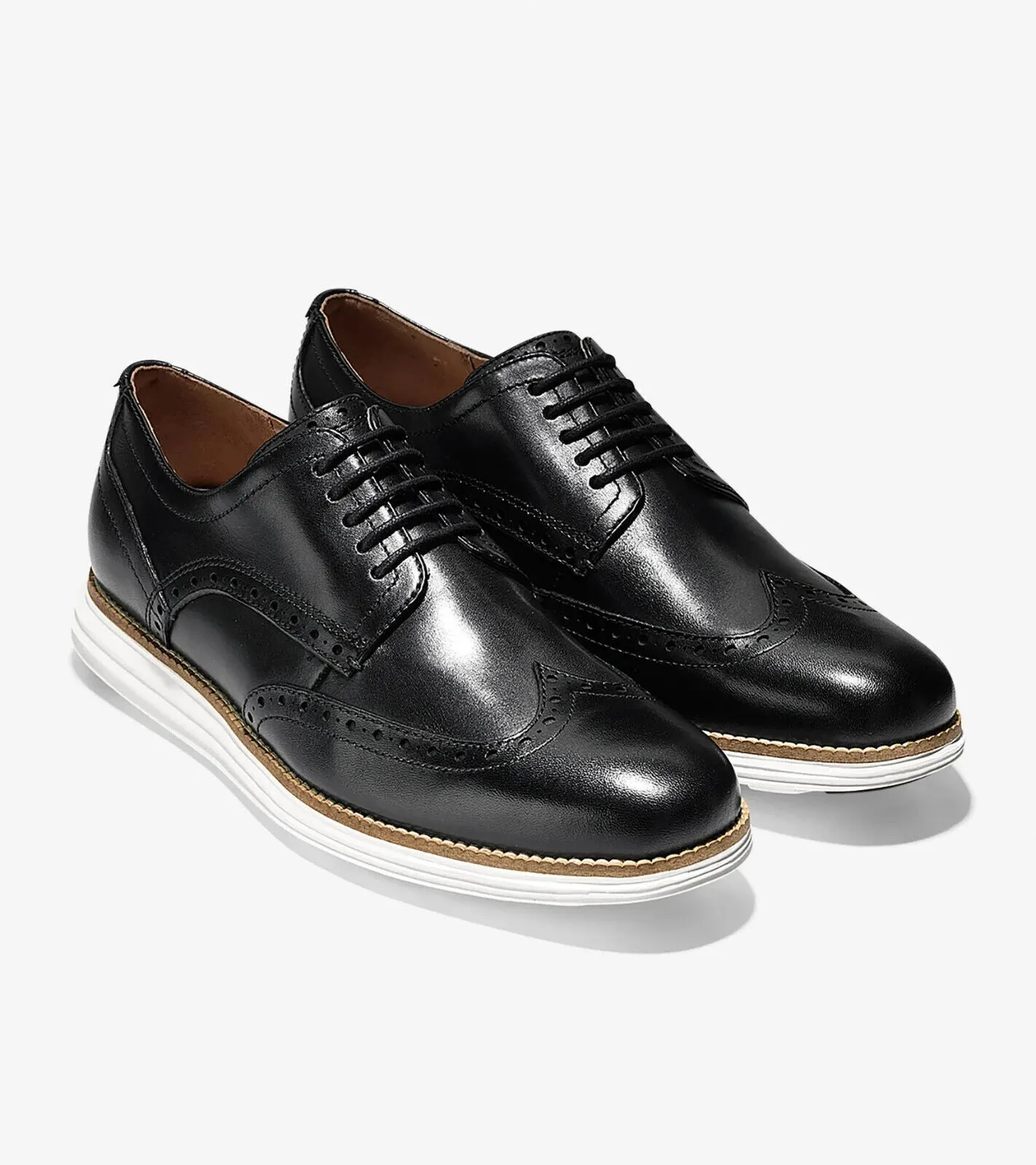 Cole Haan Originalgrand C26469 Men's Black Leather Wingtip Oxford Shoes ZPO597 (Black,7.5)