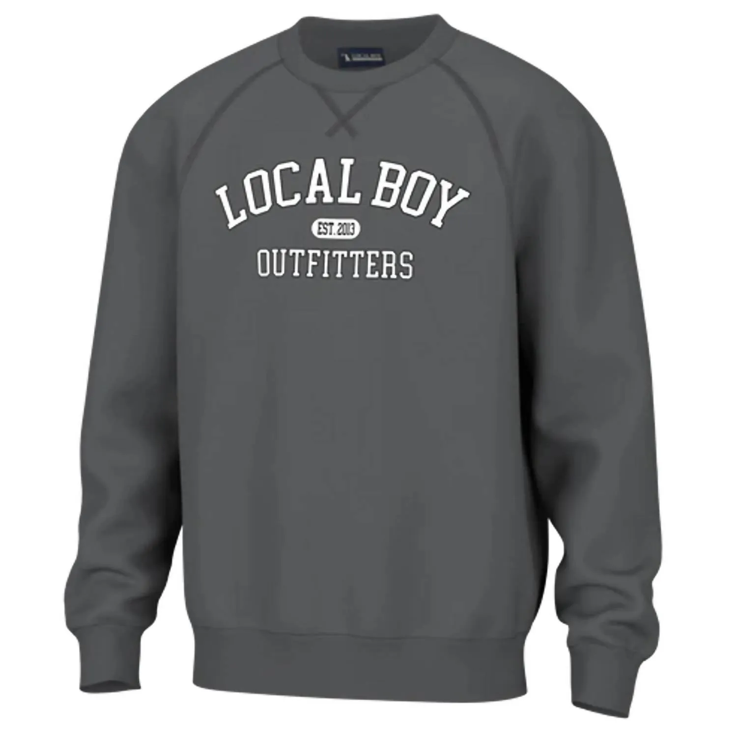 Collegiate Cotton Crewneck In Charcoal