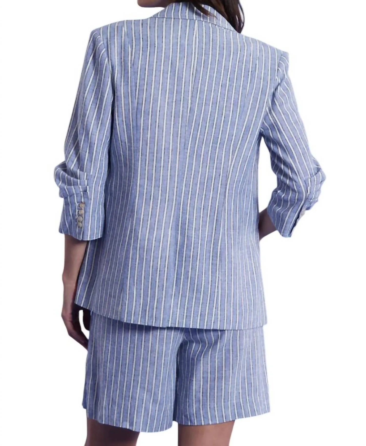 Cooper Stripe Blazer In Bermuda Blue