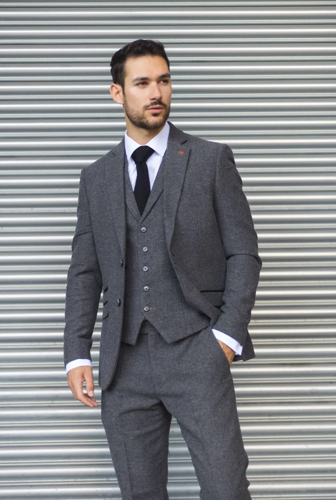 Cosmo 3 Piece Herringbone Tweed Suit