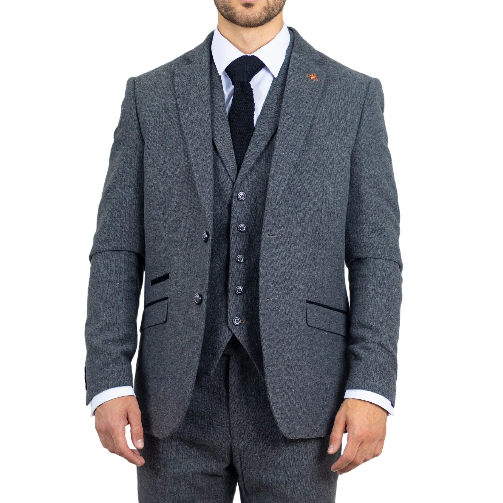 Cosmo 3 Piece Herringbone Tweed Suit