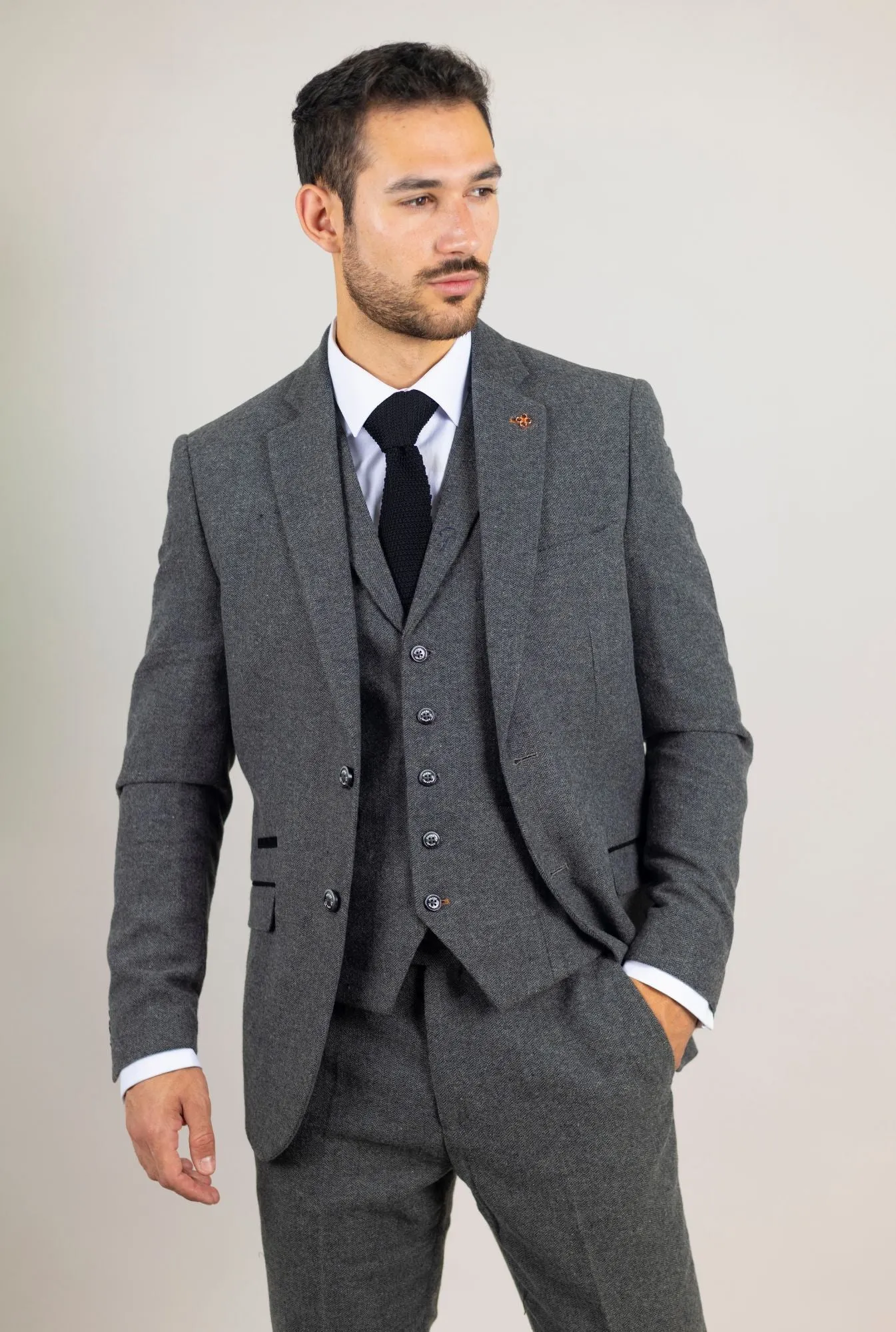 Cosmo 3 Piece Herringbone Tweed Suit
