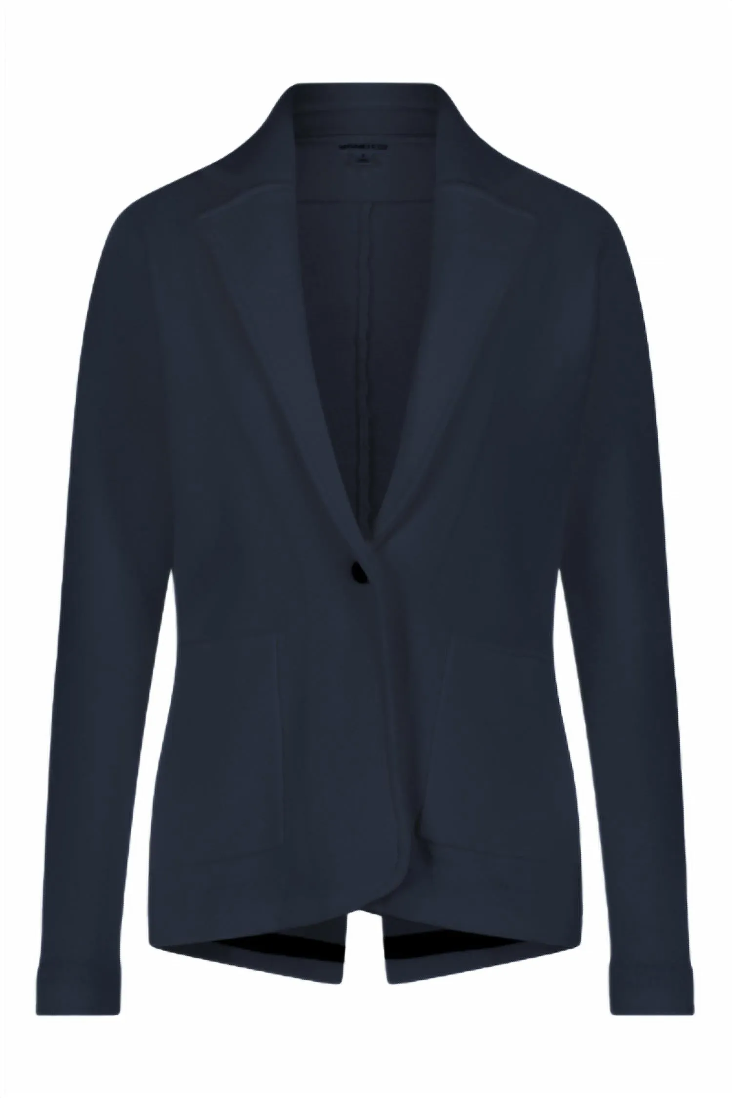 Cotton Blend Fitted Blazer In Navy