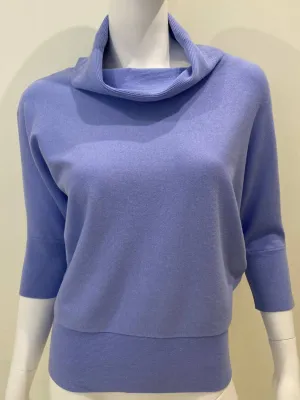 Cowl Neck Dolman Sleeve Sweater In Iris