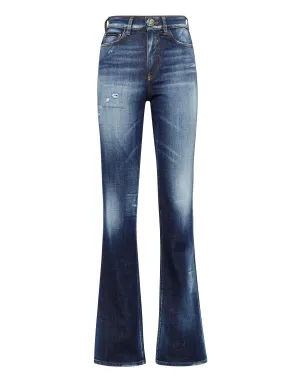 Denim High wasted flare Trousers