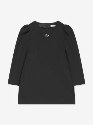 Dolce & Gabbana Girls Metal Logo Dress in Black