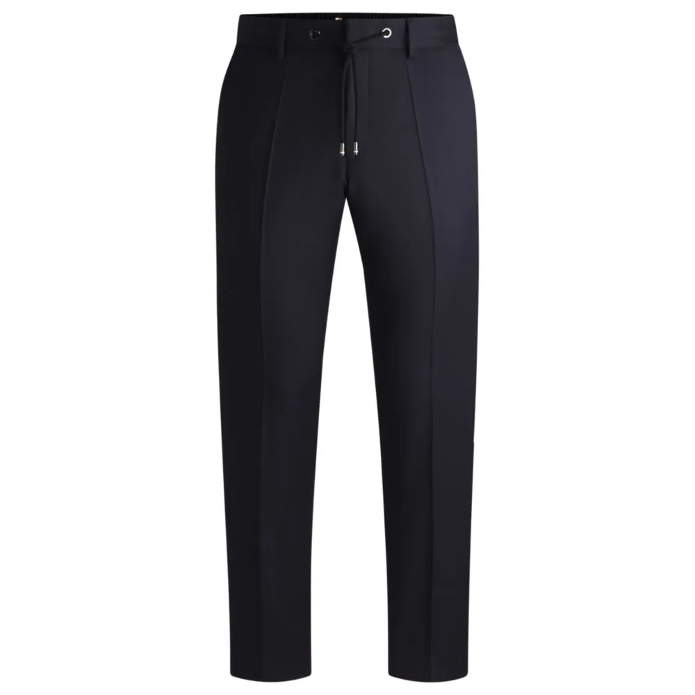 Drawstring trousers in virgin-wool serge