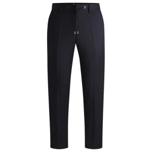 Drawstring trousers in virgin-wool serge