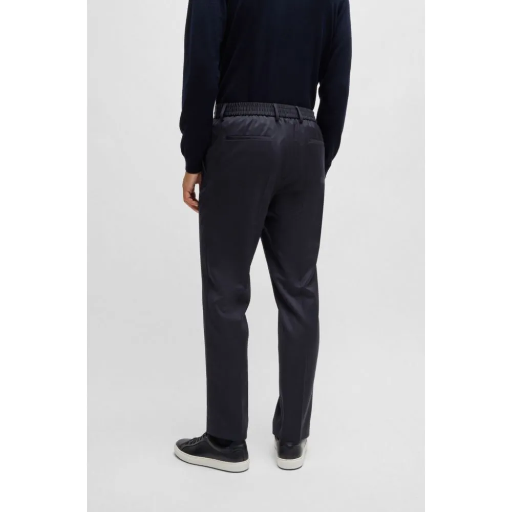 Drawstring trousers in virgin-wool serge