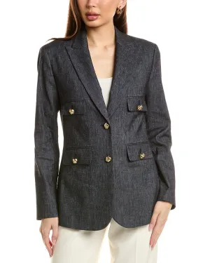 Ellie Tahari Linen-Blend Blazer