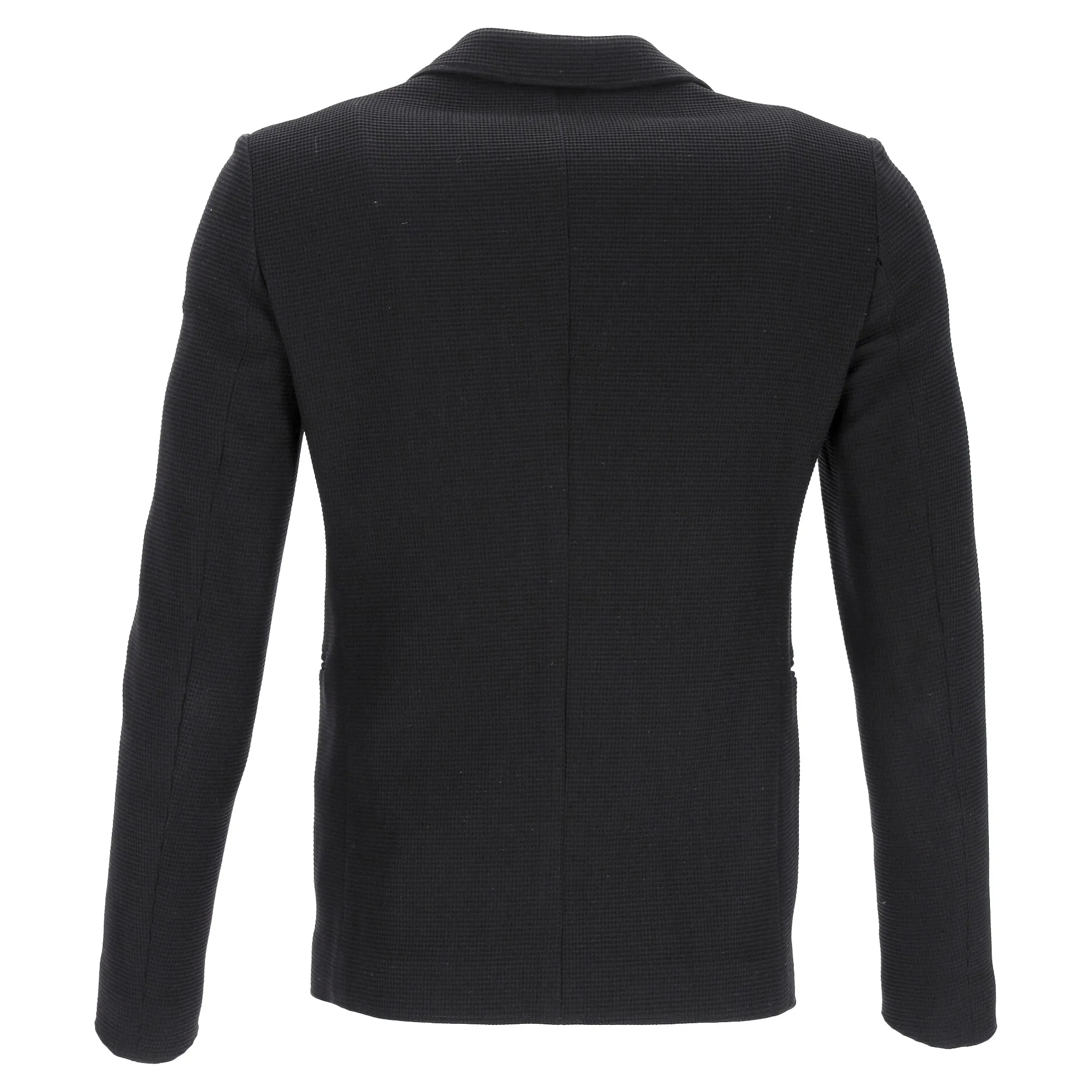 Emporio Armani Single-Breasted Balzer with Pockets in Black Wool