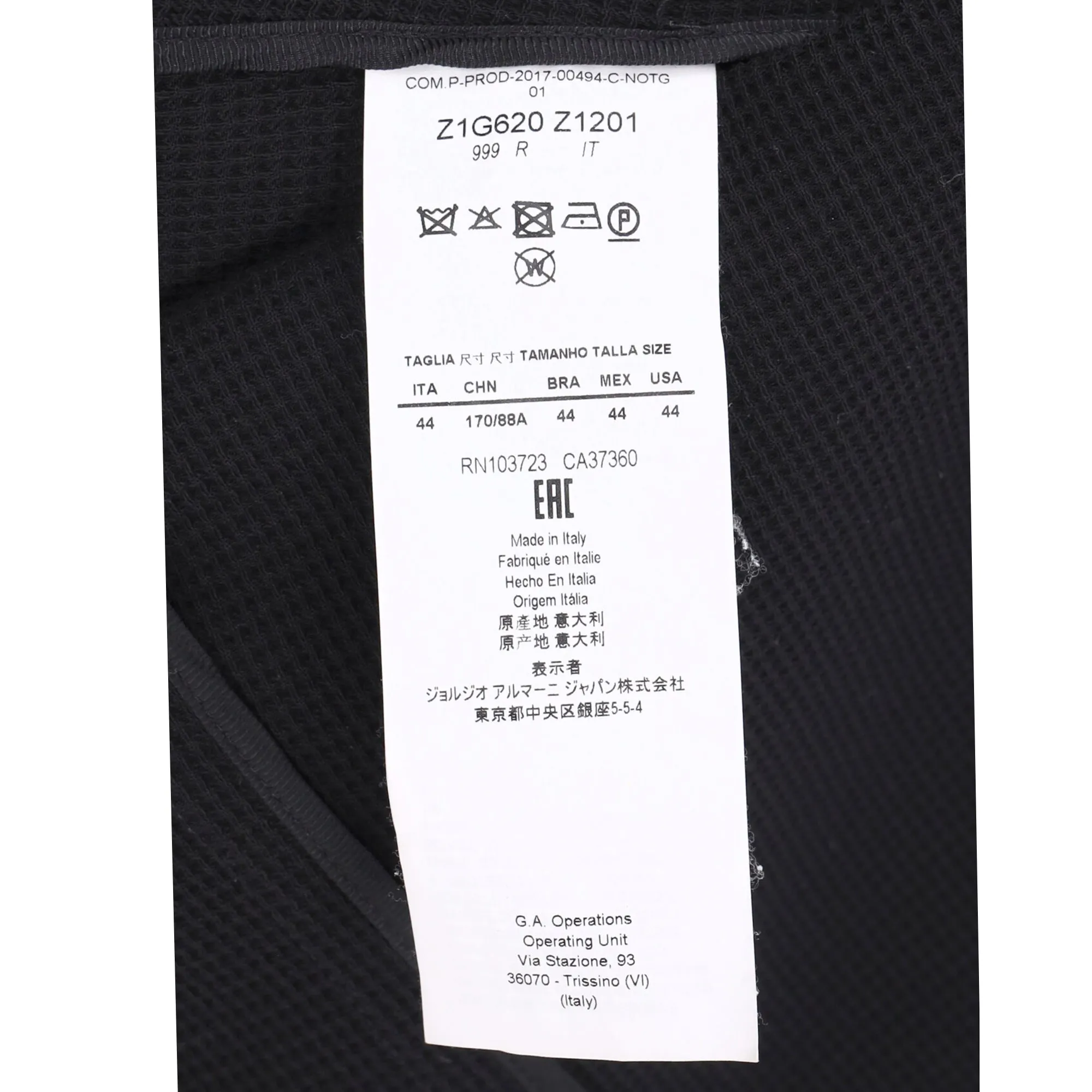 Emporio Armani Single-Breasted Balzer with Pockets in Black Wool