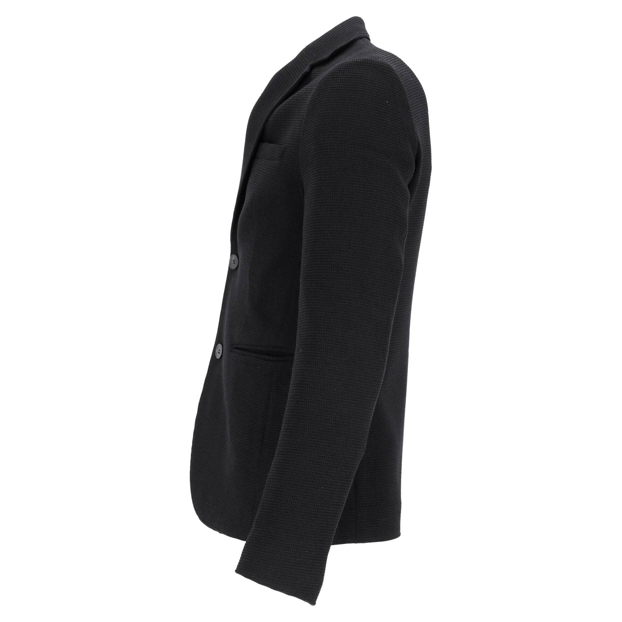 Emporio Armani Single-Breasted Balzer with Pockets in Black Wool