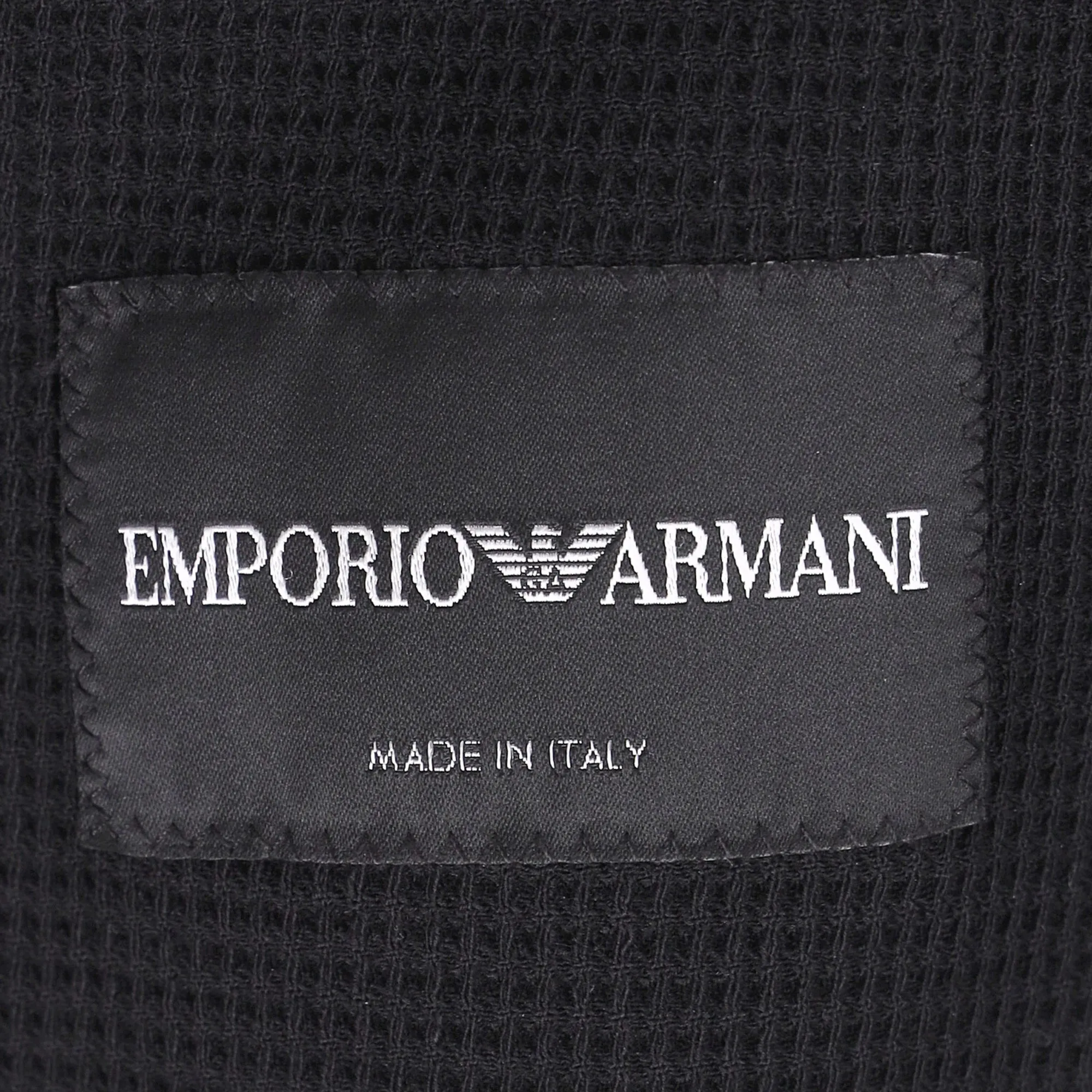 Emporio Armani Single-Breasted Balzer with Pockets in Black Wool