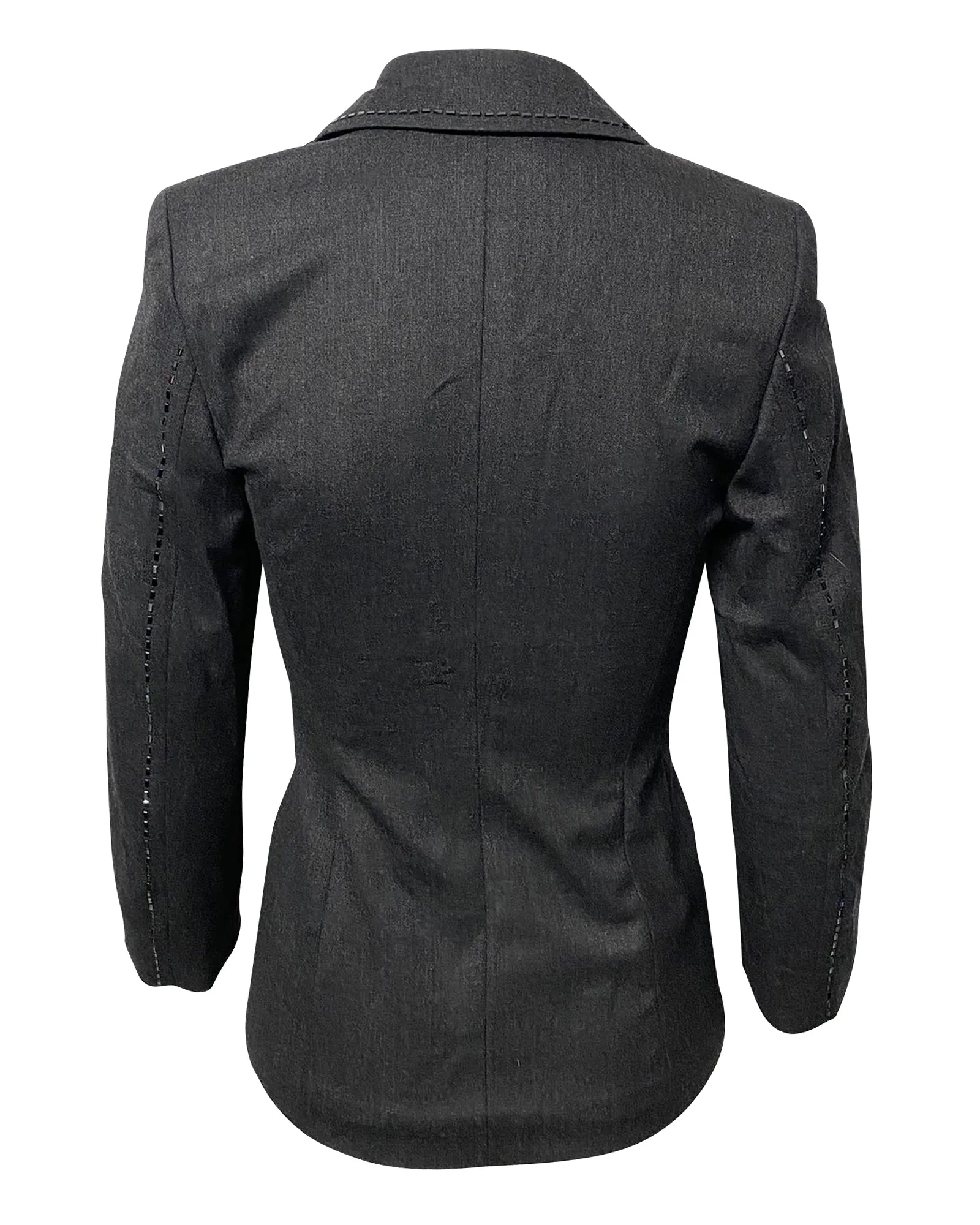Escada Black Stone Trouser Suit Set in Black Wool