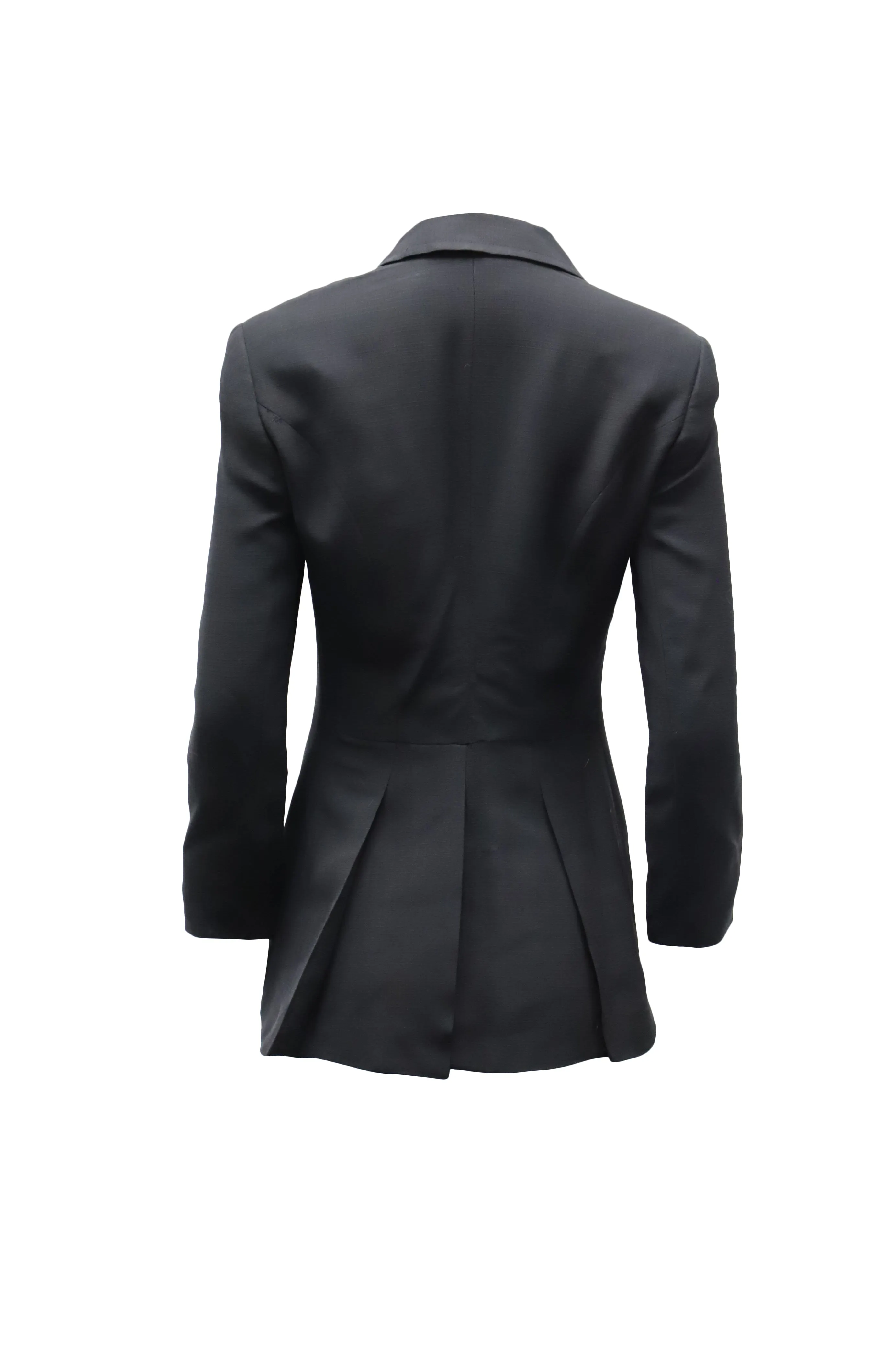 Escada Peplum-hem Blazer Jacket in Black Wool blend