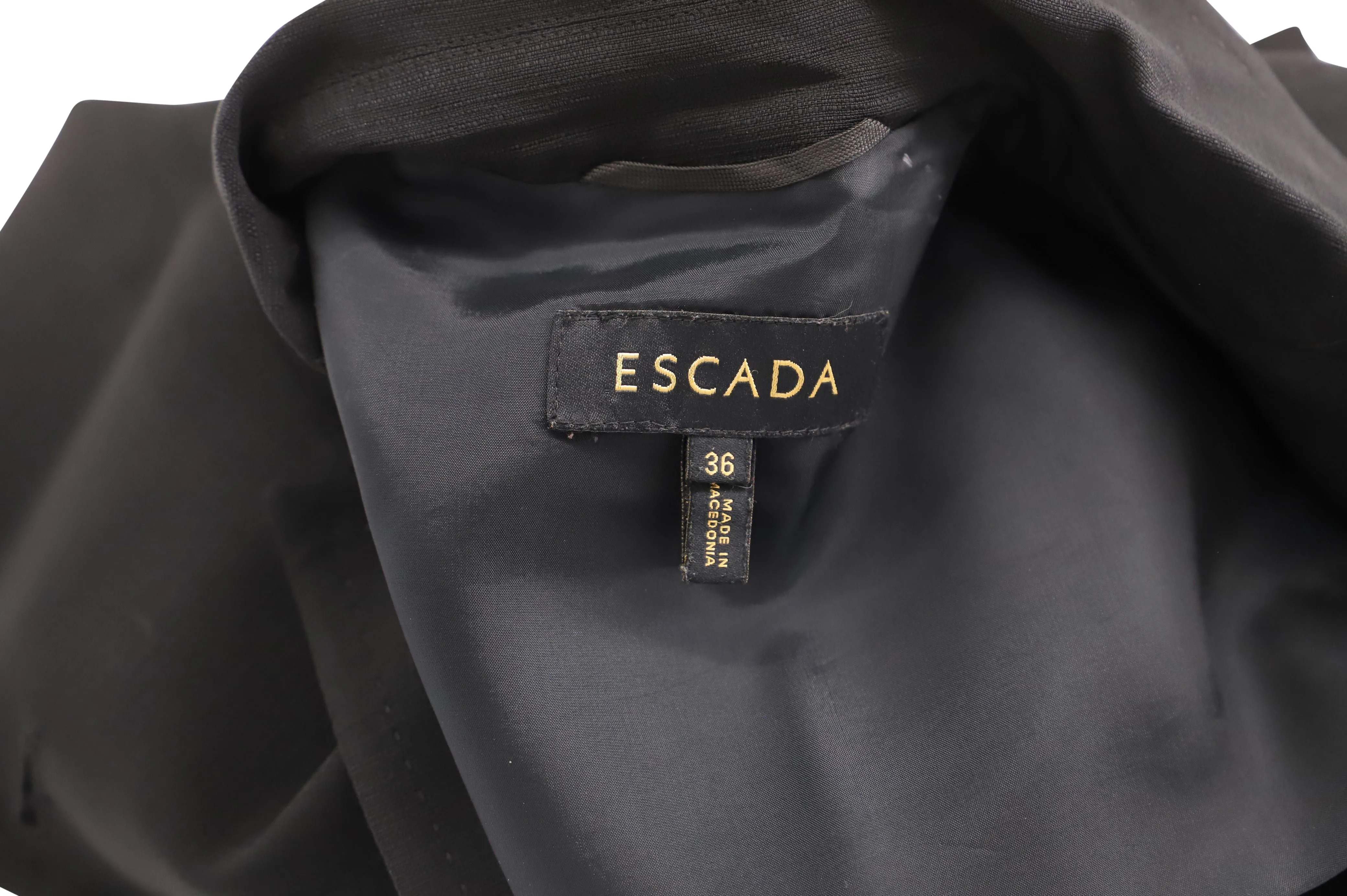 Escada Peplum-hem Blazer Jacket in Black Wool blend