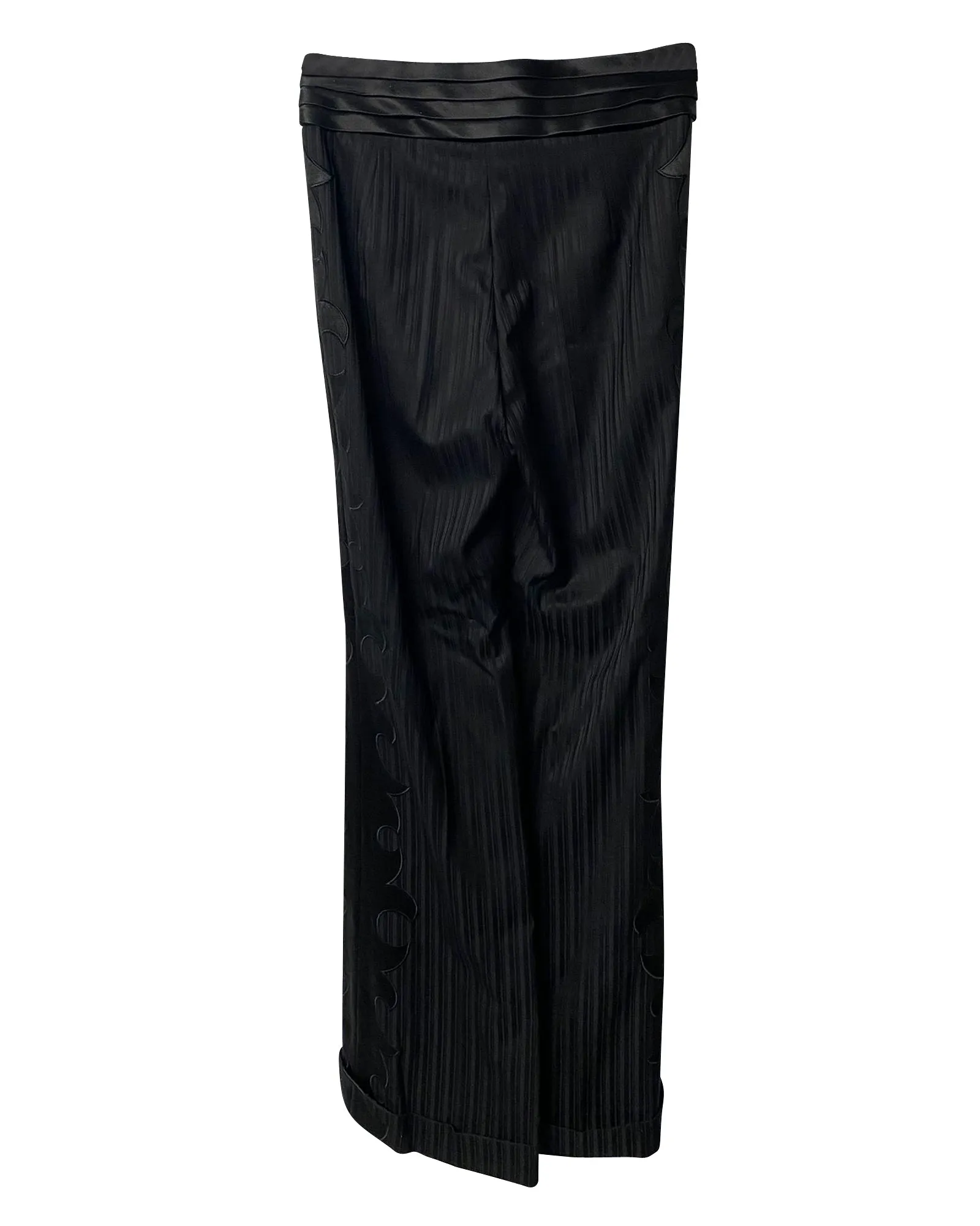Escada Pleated Trouser Suit Set in Black Wool