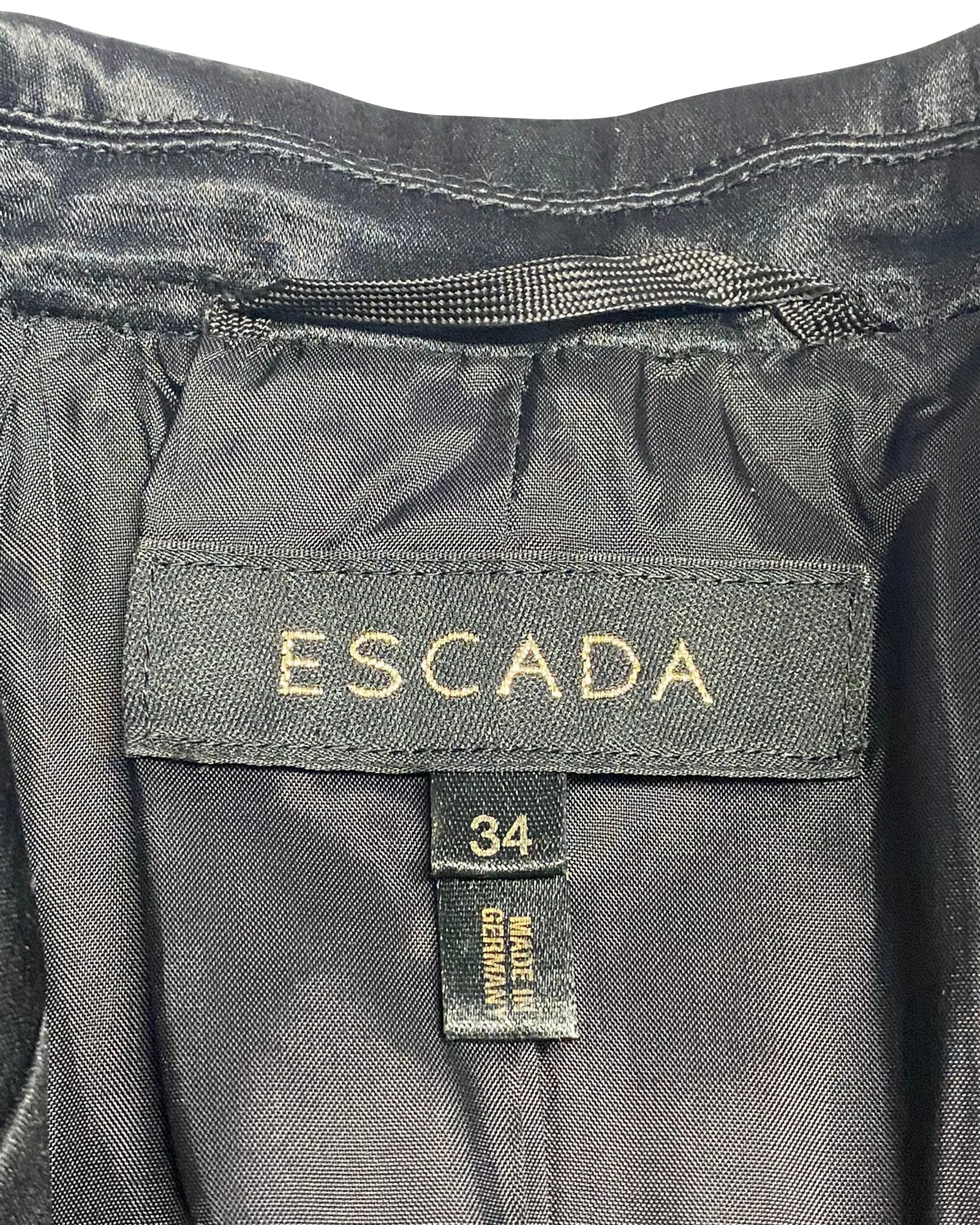 Escada Pleated Trouser Suit Set in Black Wool