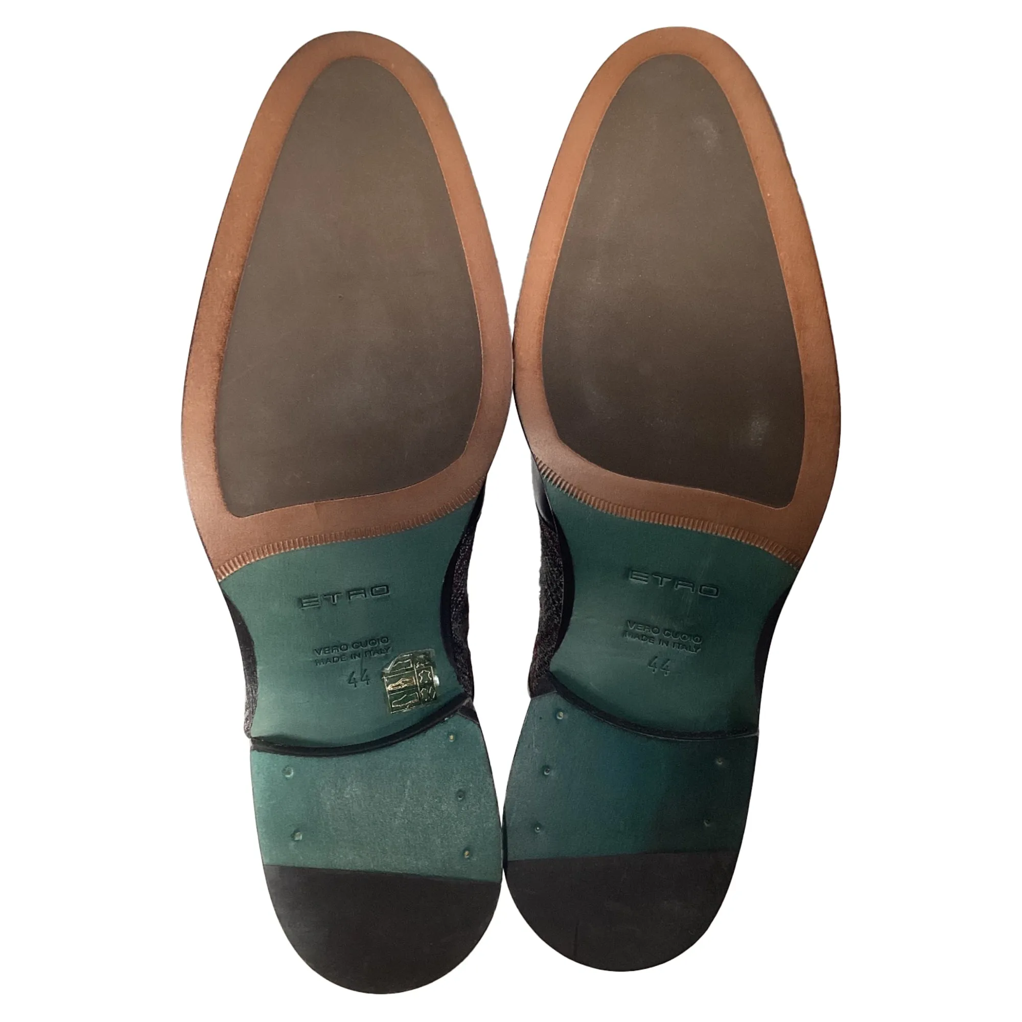 Etro Plaid Lace-Up Oxford Shoes in Black Wool and Leather
