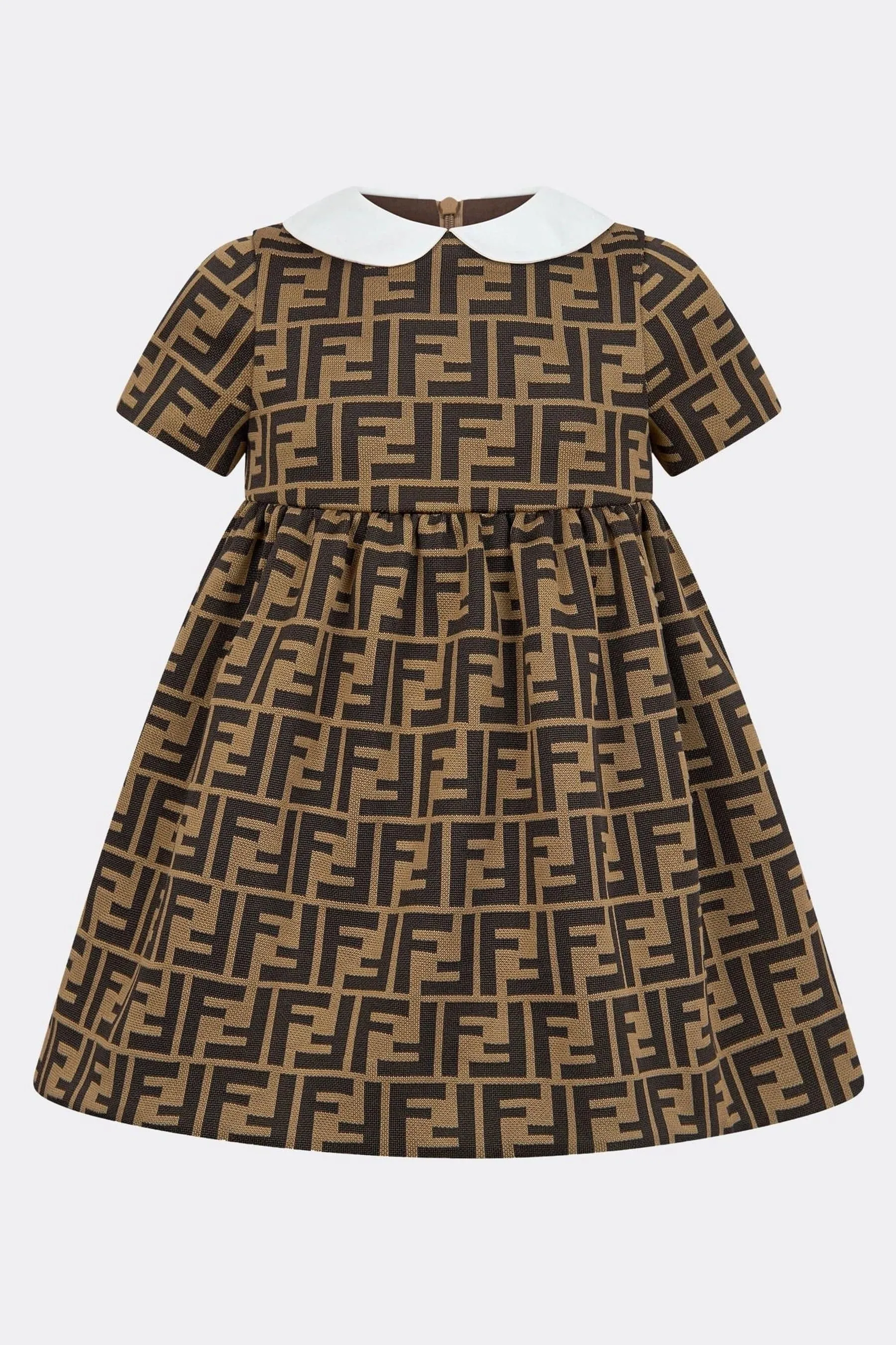Fendi Baby Girls FF Logo Dress in Brown