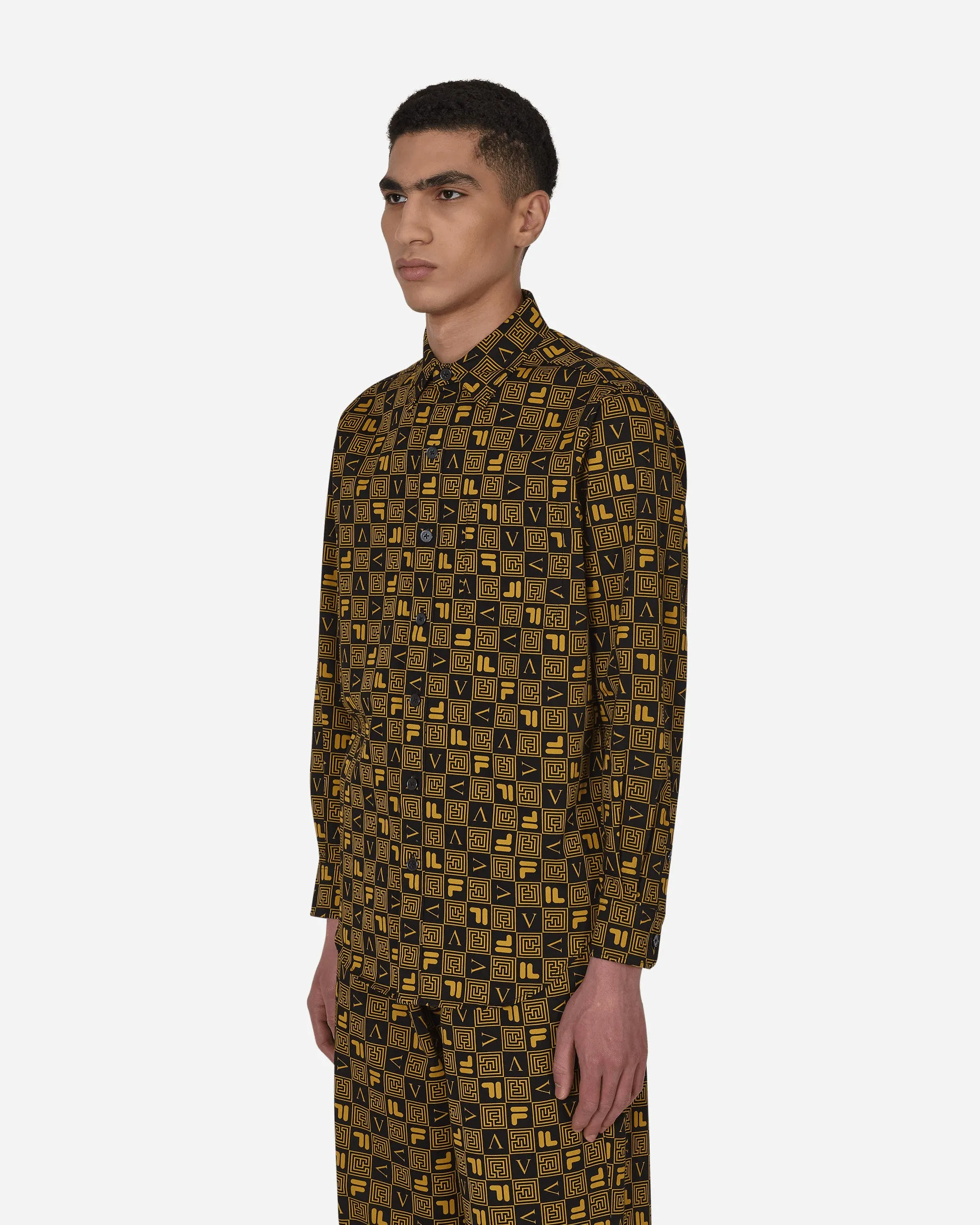 FILA Logo Print Longsleeve Shirt Black